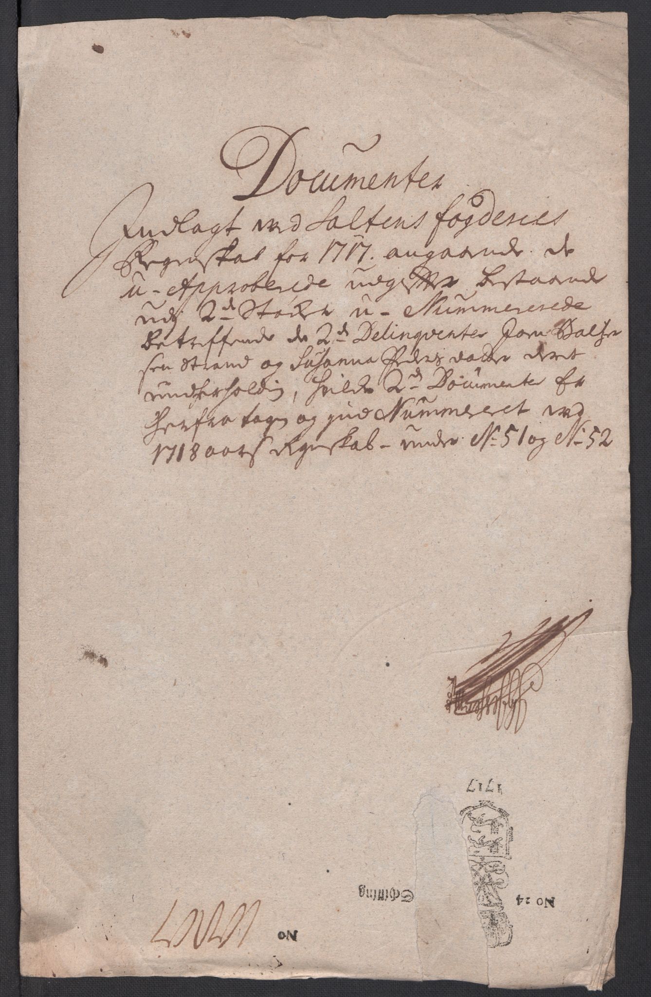 Rentekammeret inntil 1814, Reviderte regnskaper, Fogderegnskap, AV/RA-EA-4092/R66/L4587: Fogderegnskap Salten, 1717, p. 391