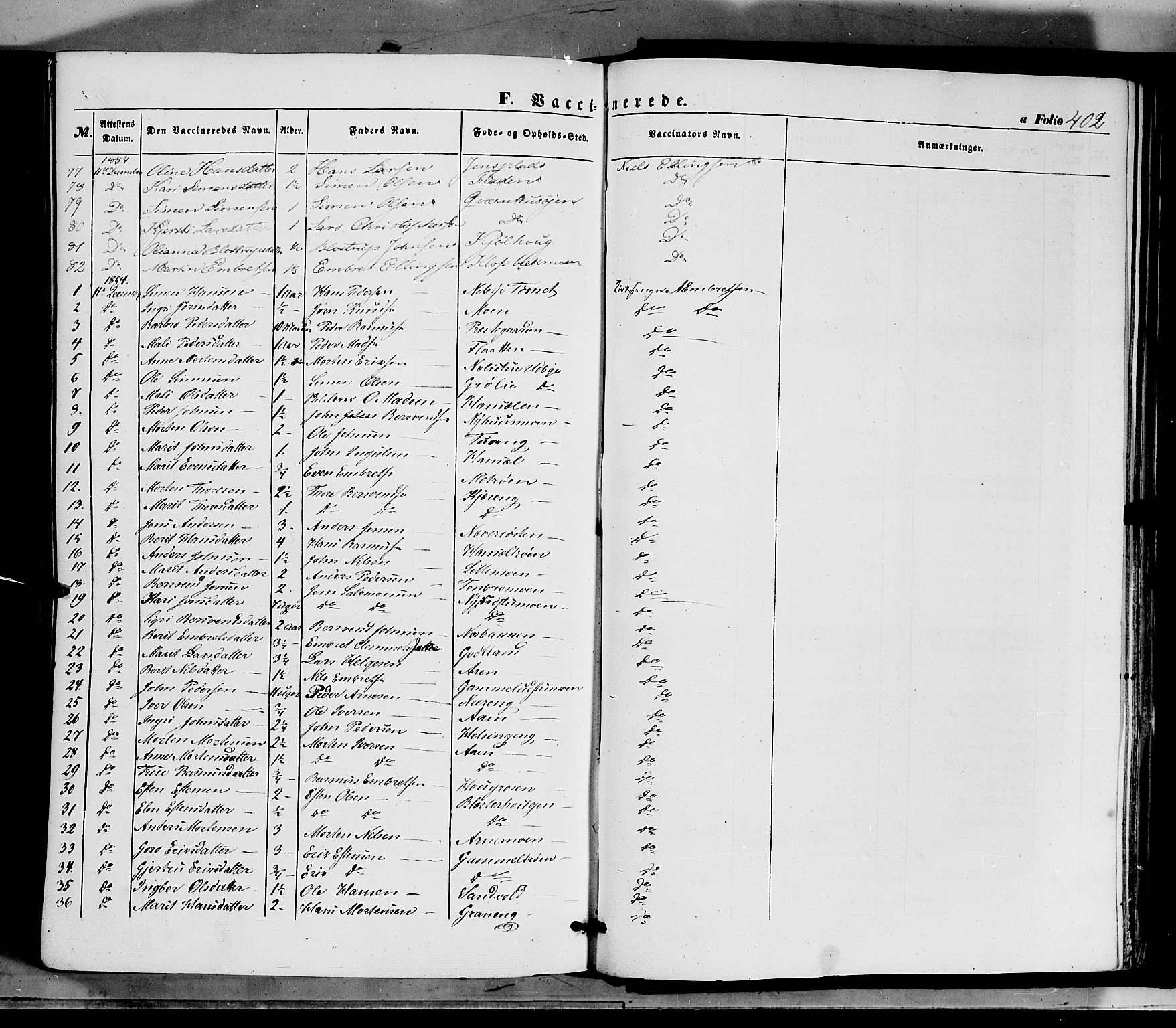 Tynset prestekontor, AV/SAH-PREST-058/H/Ha/Haa/L0020: Parish register (official) no. 20, 1848-1862, p. 402