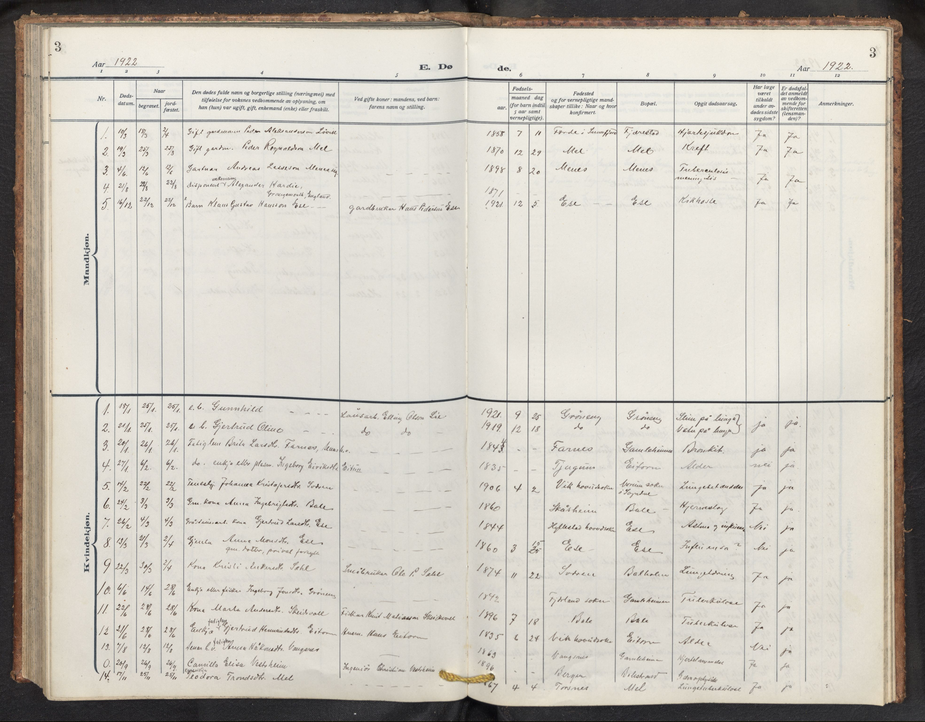 Balestrand sokneprestembete, AV/SAB-A-79601/H/Hab/Haba/L0003: Parish register (copy) no. A 3, 1920-1956, p. 3