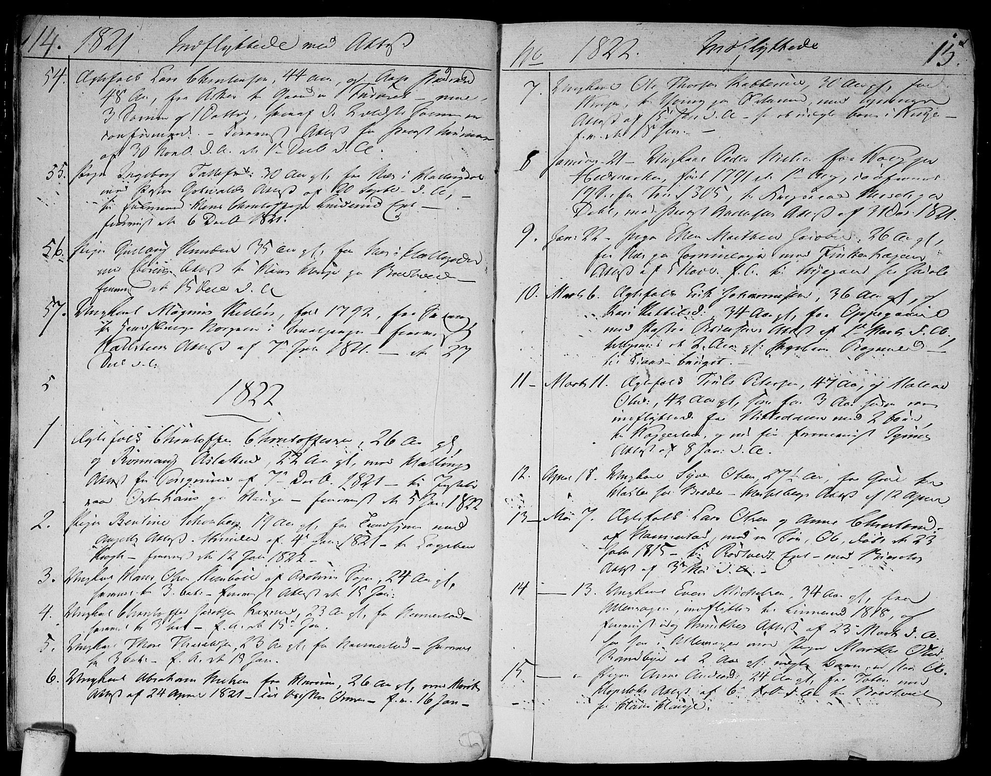 Aker prestekontor kirkebøker, SAO/A-10861/F/L0014b: Parish register (official) no. 14B, 1820-1834, p. 14-15