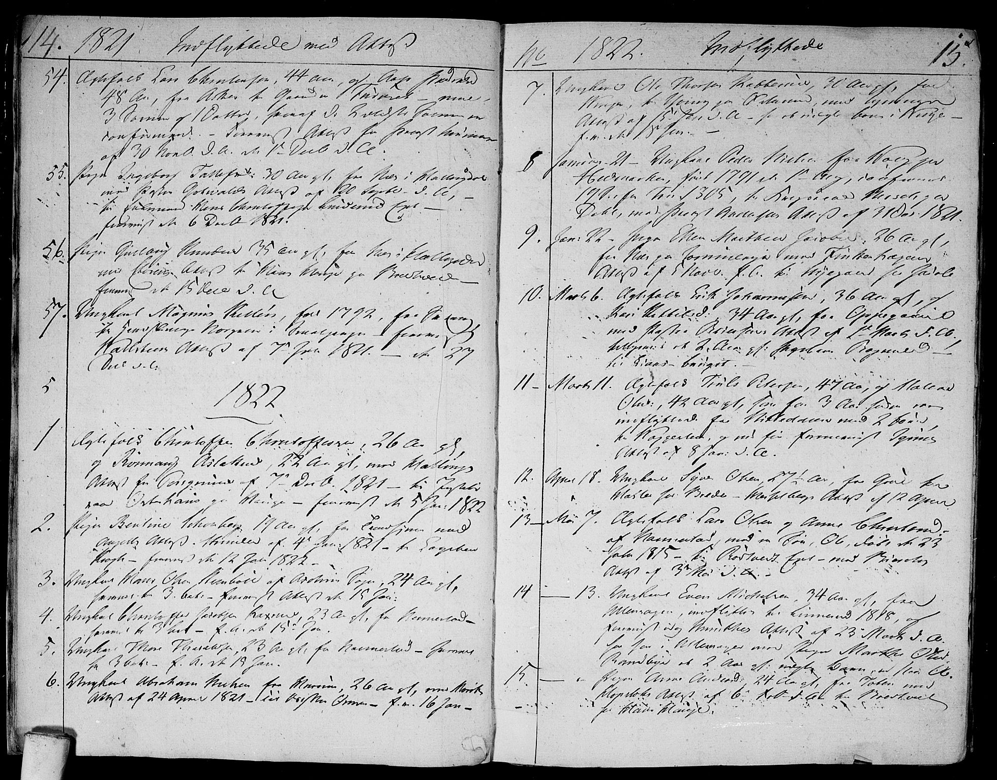 Aker prestekontor kirkebøker, AV/SAO-A-10861/F/L0014b: Parish register (official) no. 14B, 1820-1834, p. 14-15