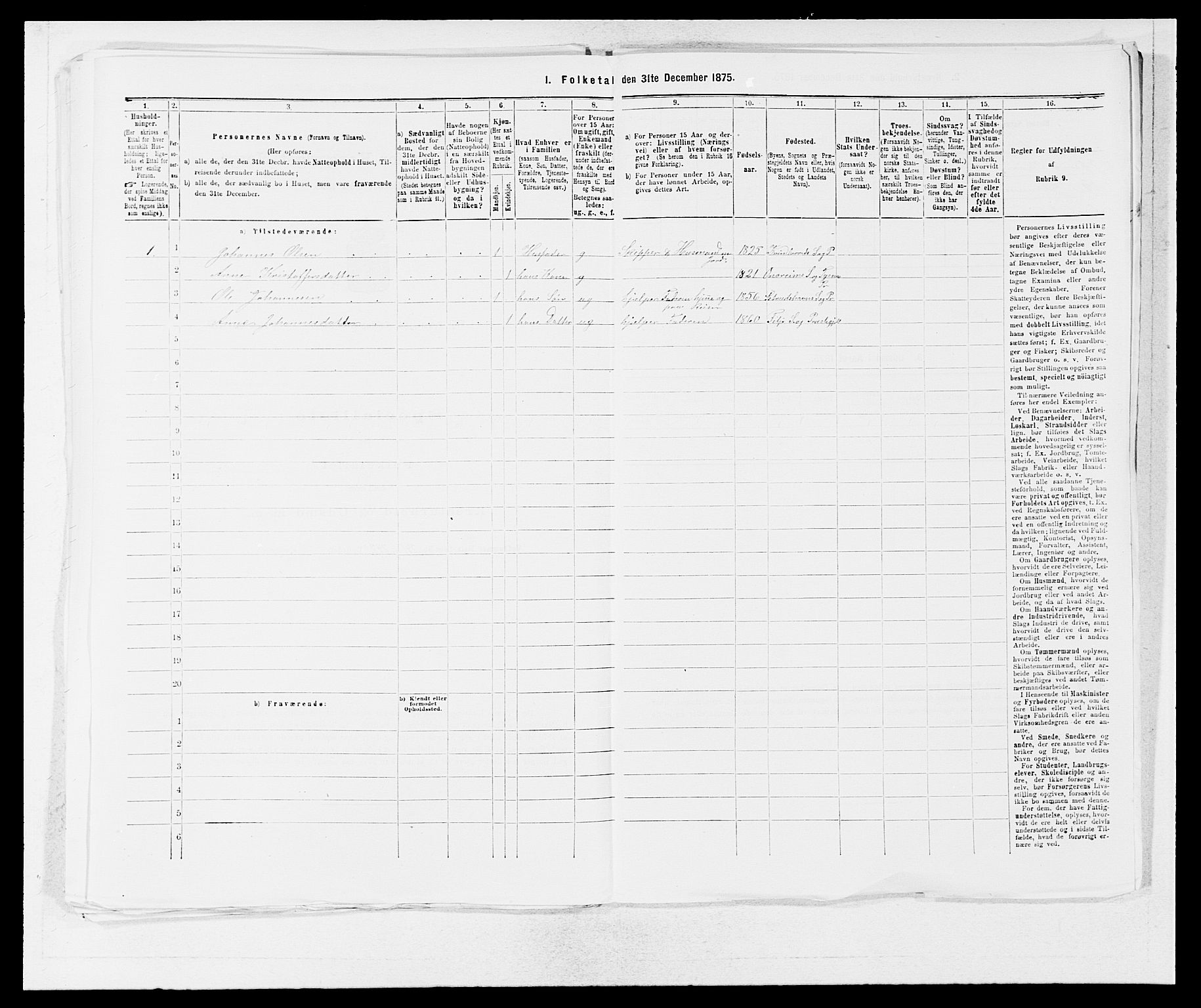 SAB, 1875 census for 1222P Fitjar, 1875, p. 816