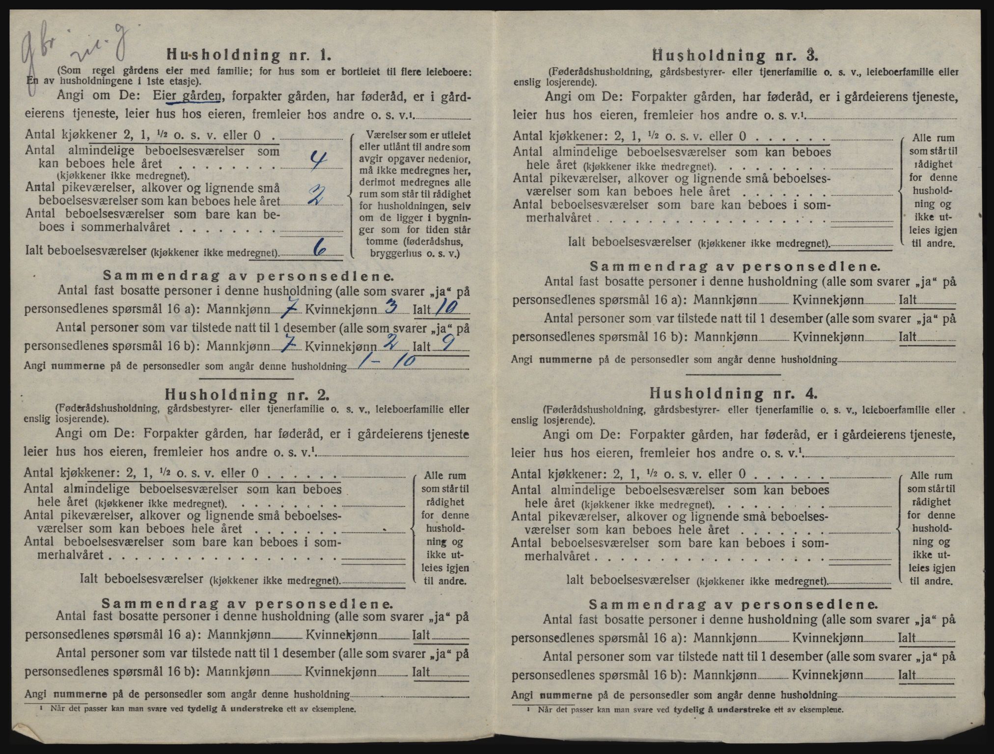 SAT, 1920 census for Fillan, 1920, p. 585