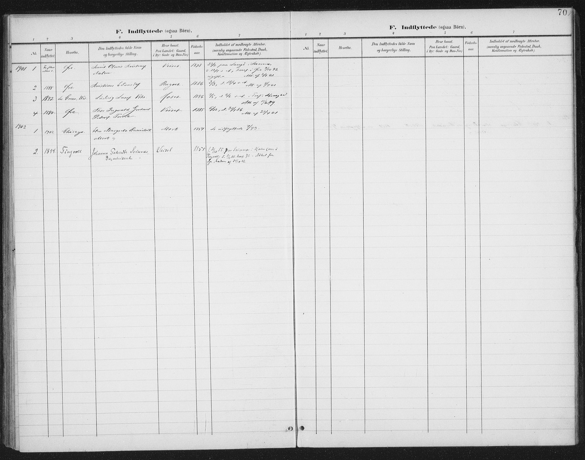 Ministerialprotokoller, klokkerbøker og fødselsregistre - Møre og Romsdal, SAT/A-1454/568/L0810: Parish register (official) no. 568A14, 1901-1915, p. 70