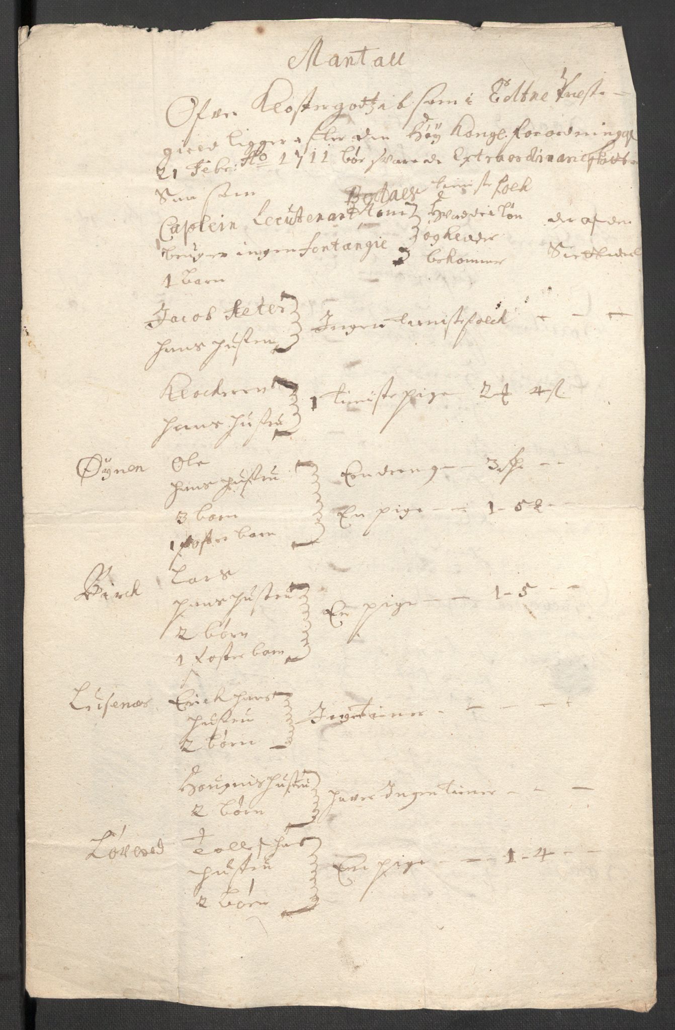 Rentekammeret inntil 1814, Reviderte regnskaper, Fogderegnskap, AV/RA-EA-4092/R48/L2987: Fogderegnskap Sunnhordland og Hardanger, 1711, p. 711