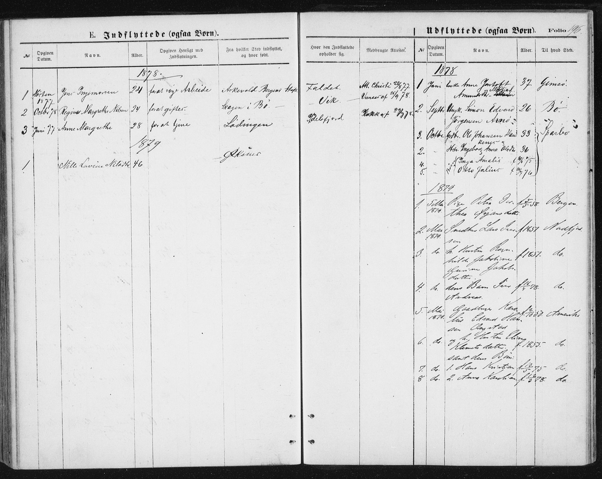 Ministerialprotokoller, klokkerbøker og fødselsregistre - Nordland, SAT/A-1459/888/L1243: Parish register (official) no. 888A09, 1876-1879, p. 196