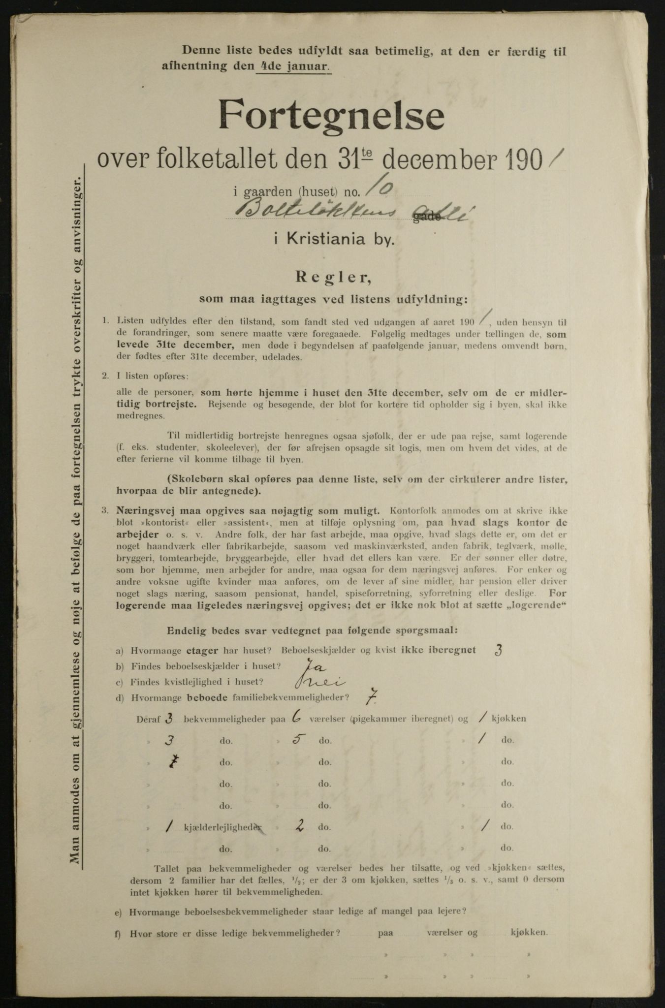 OBA, Municipal Census 1901 for Kristiania, 1901, p. 1281