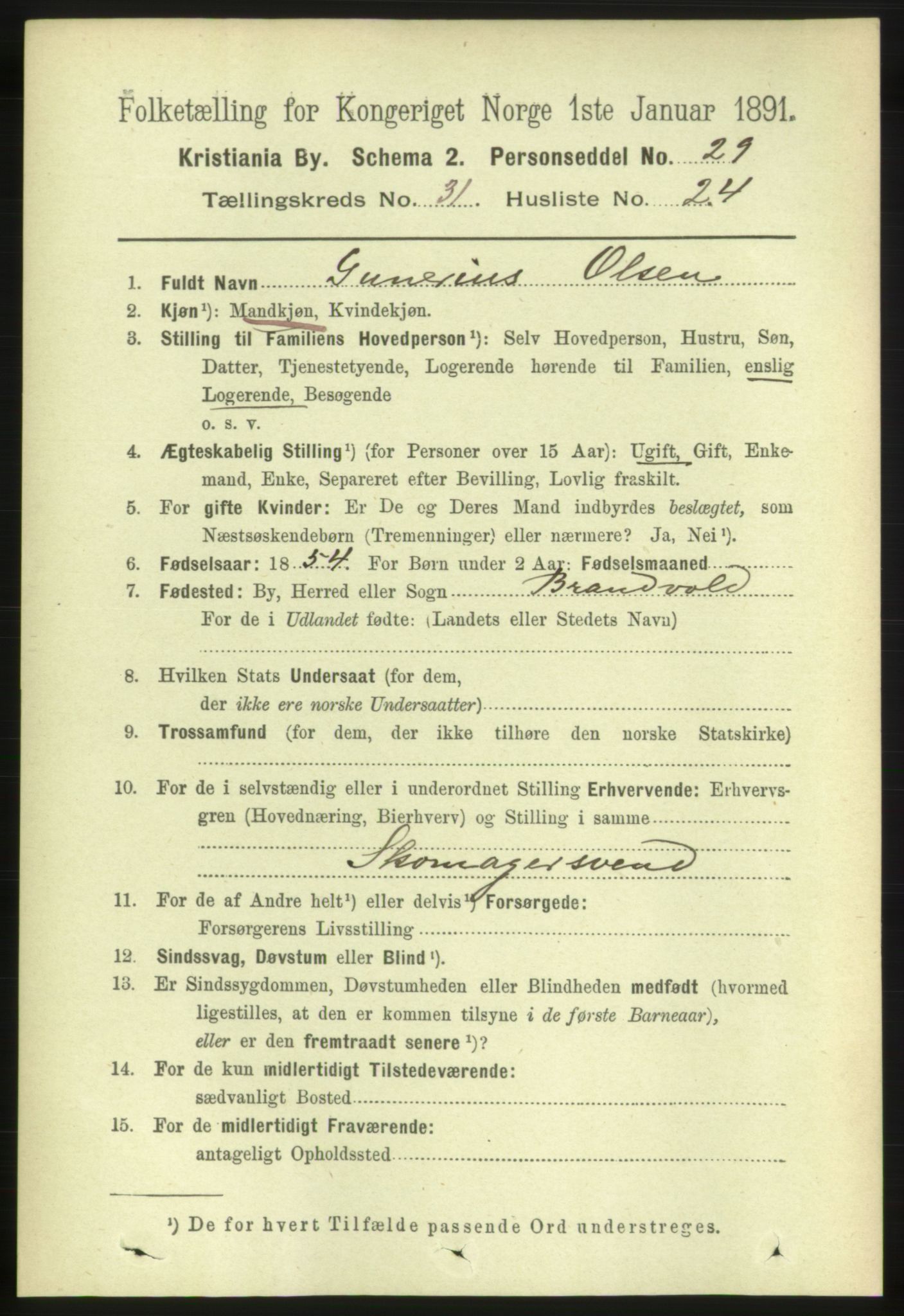RA, 1891 census for 0301 Kristiania, 1891, p. 16690