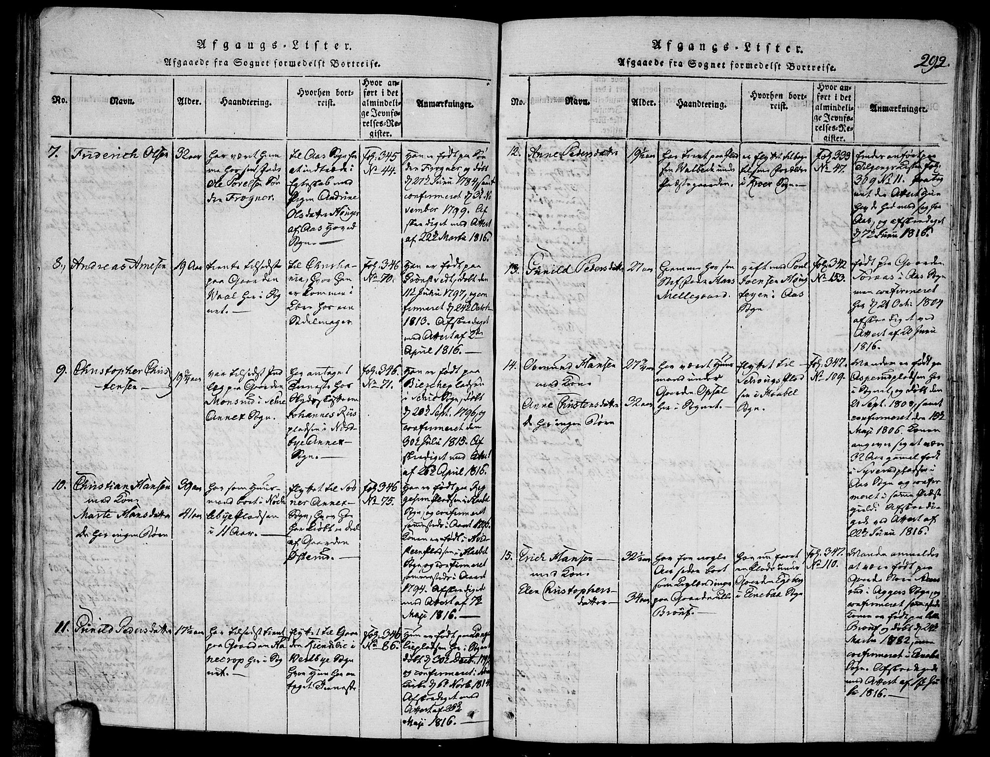 Kråkstad prestekontor Kirkebøker, AV/SAO-A-10125a/F/Fa/L0003: Parish register (official) no. I 3, 1813-1824, p. 292