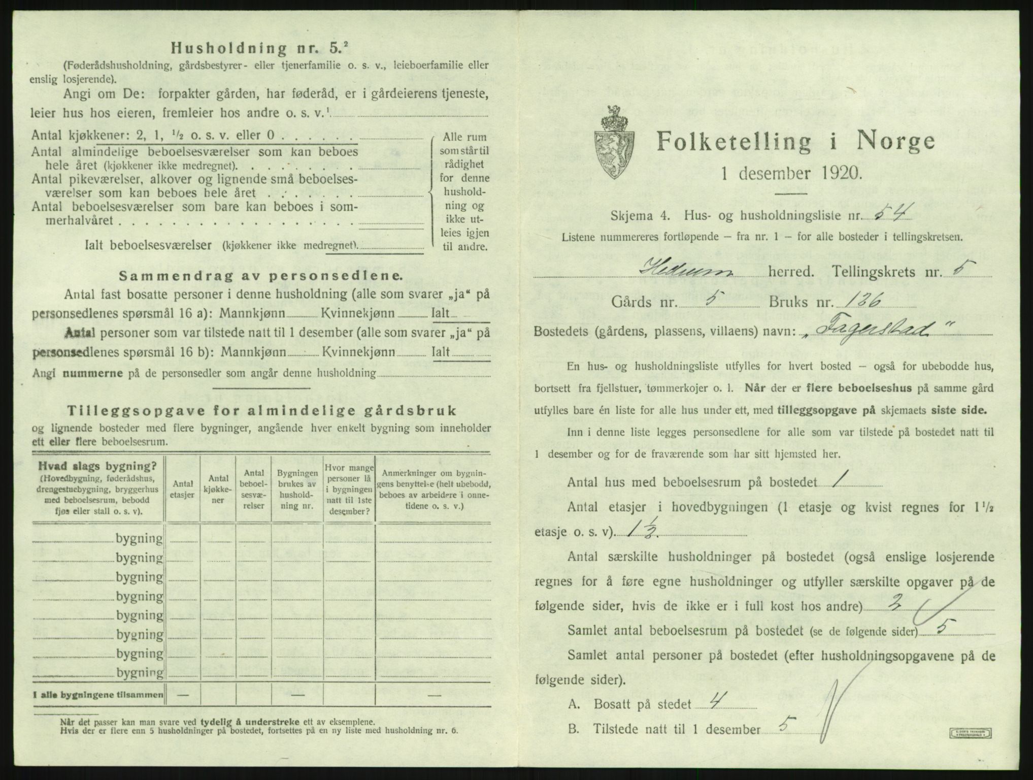 SAKO, 1920 census for Hedrum, 1920, p. 589