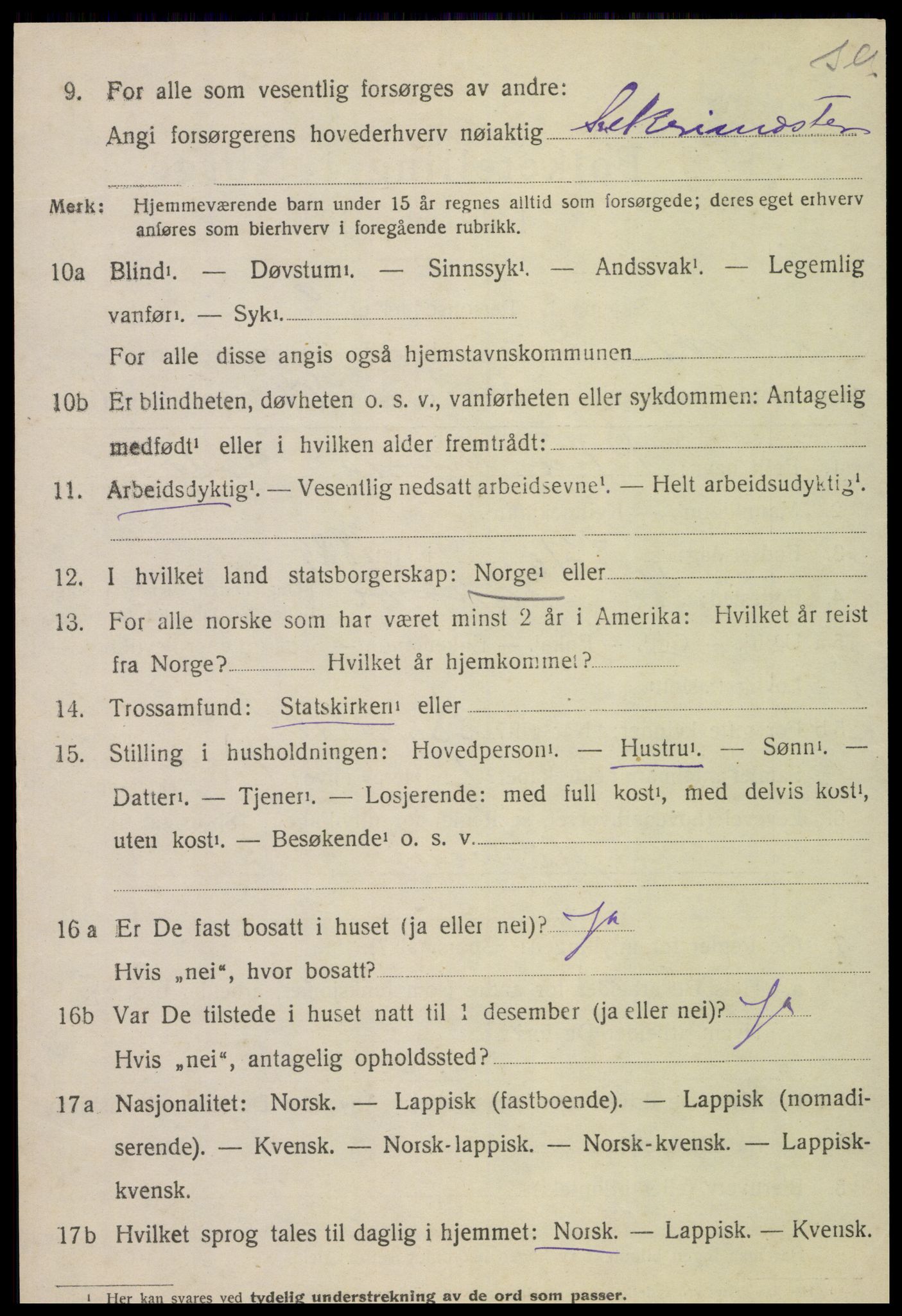 SAT, 1920 census for Stod, 1920, p. 1281