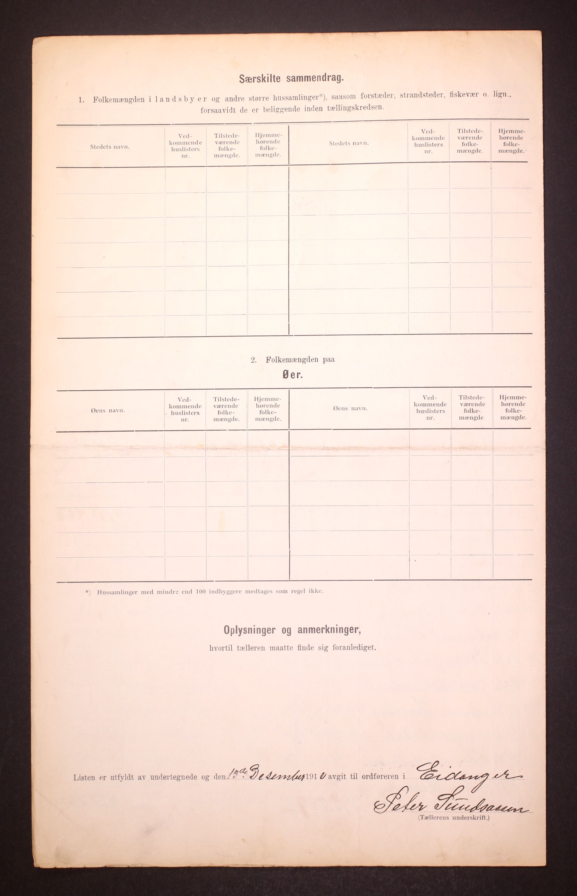 RA, 1910 census for Eidanger, 1910, p. 8