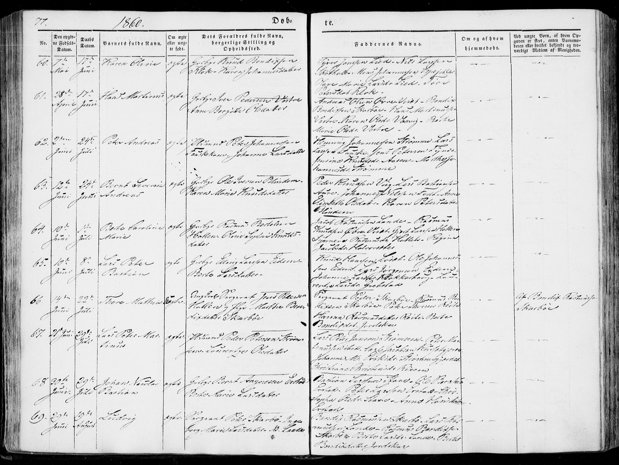 Ministerialprotokoller, klokkerbøker og fødselsregistre - Møre og Romsdal, AV/SAT-A-1454/522/L0313: Parish register (official) no. 522A08, 1852-1862, p. 77