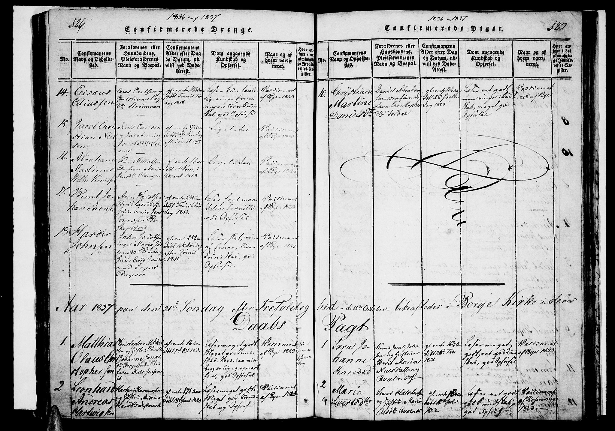 Ministerialprotokoller, klokkerbøker og fødselsregistre - Nordland, SAT/A-1459/880/L1130: Parish register (official) no. 880A04, 1821-1843, p. 526-527