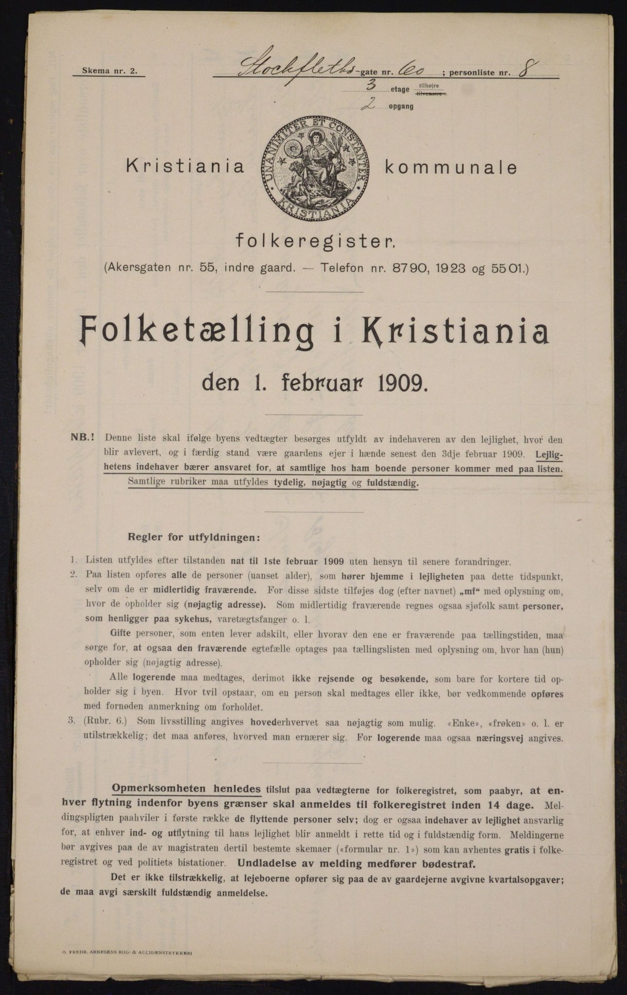 OBA, Municipal Census 1909 for Kristiania, 1909, p. 92572