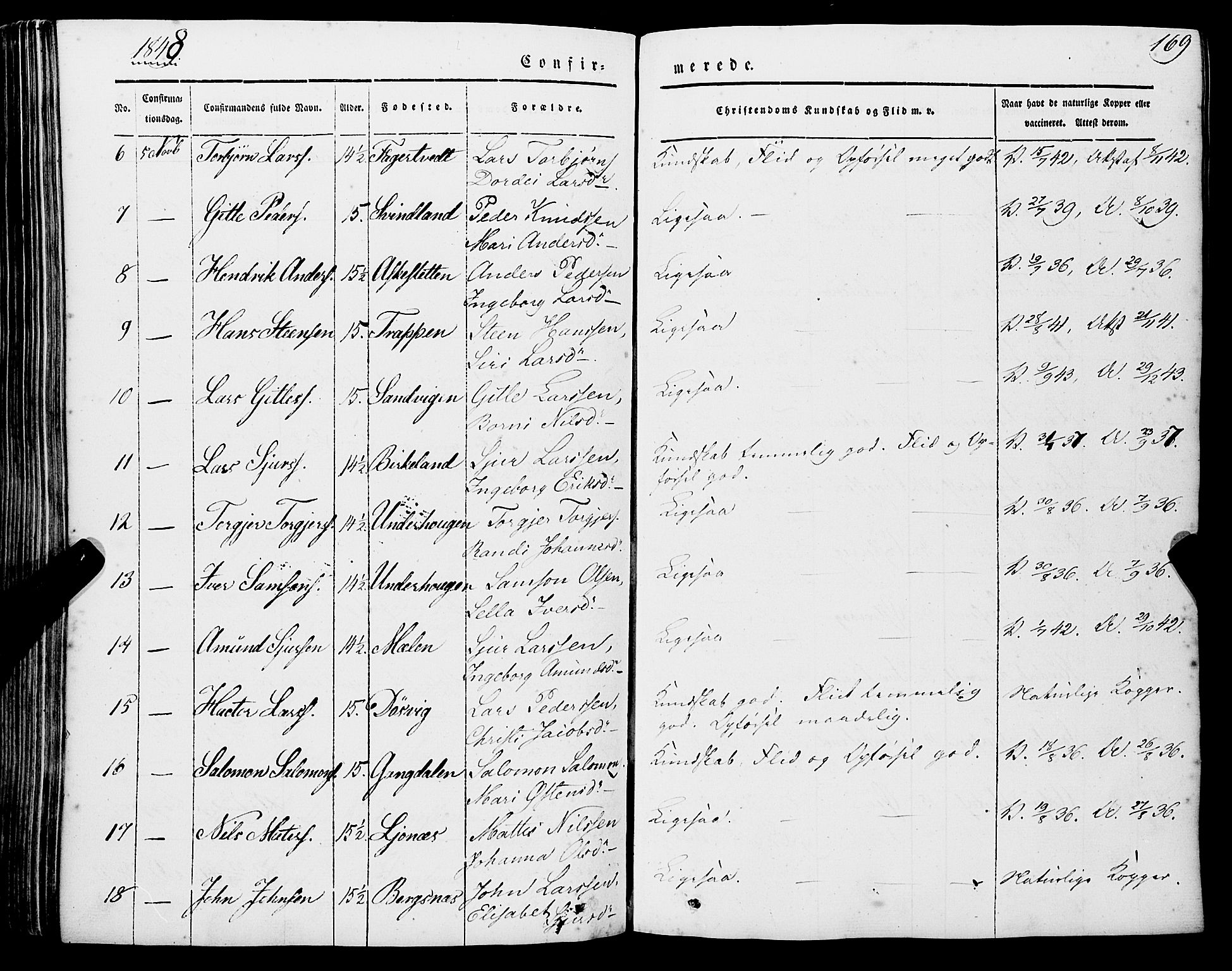 Strandebarm sokneprestembete, AV/SAB-A-78401/H/Haa: Parish register (official) no. A 7, 1844-1872, p. 169