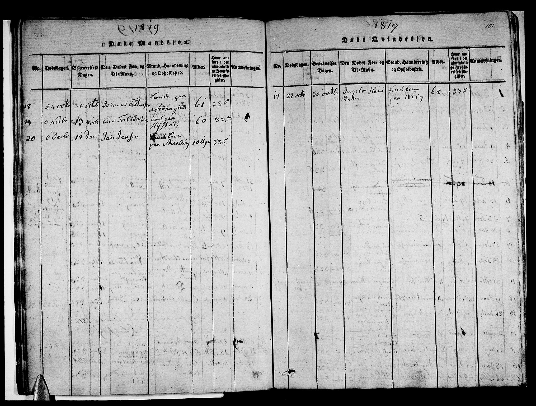 Stord sokneprestembete, AV/SAB-A-78201/H/Haa: Parish register (official) no. A 5, 1816-1825, p. 101
