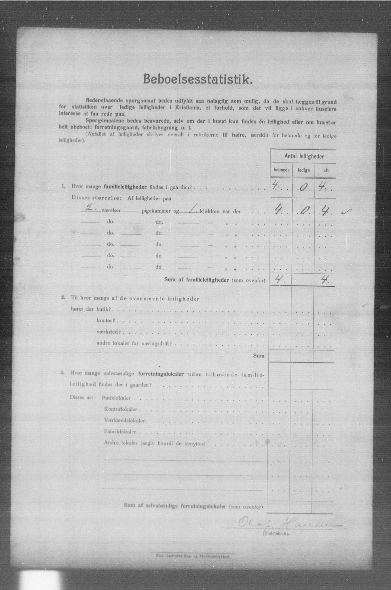 OBA, Municipal Census 1904 for Kristiania, 1904, p. 21913