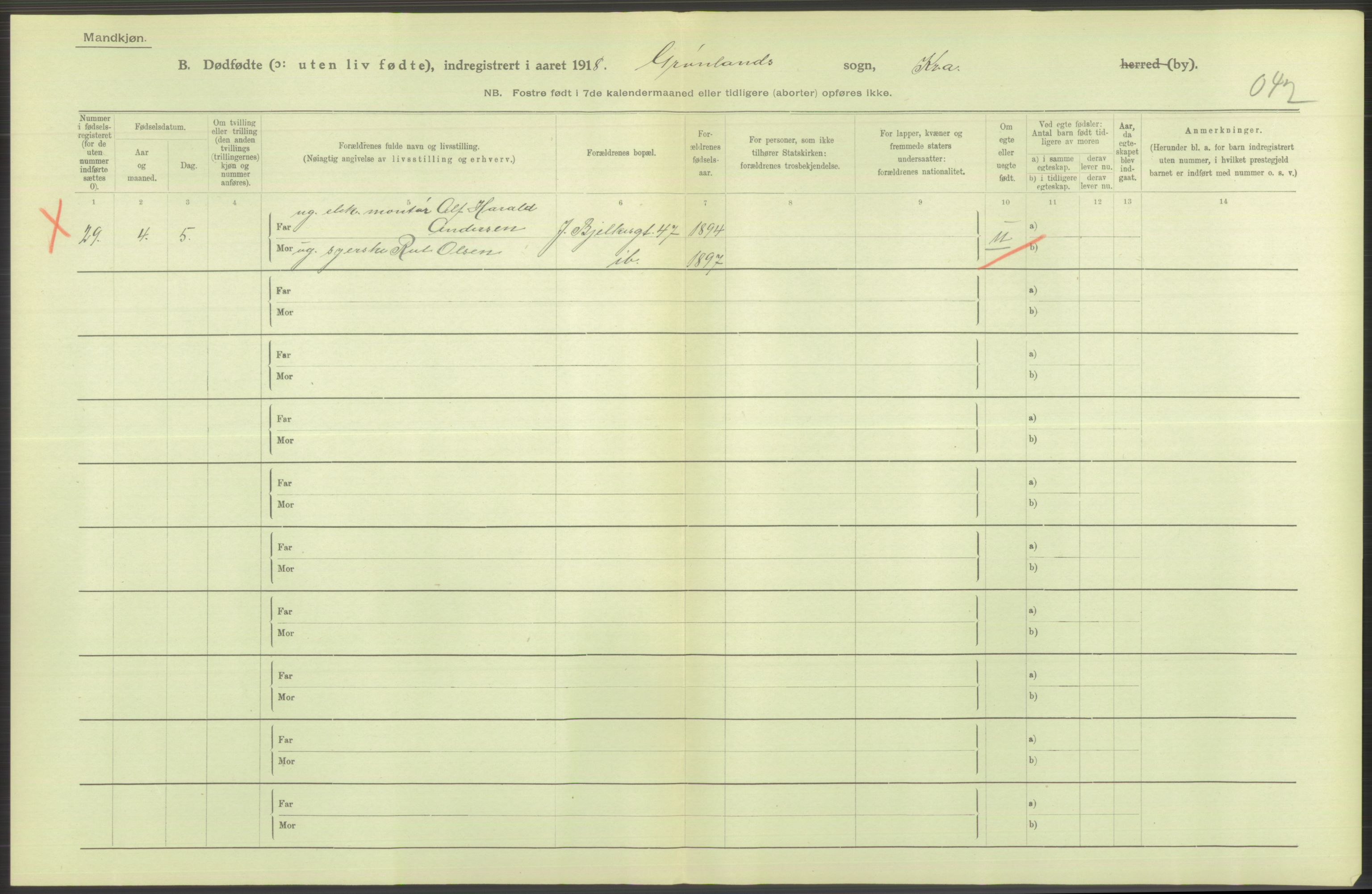 Statistisk sentralbyrå, Sosiodemografiske emner, Befolkning, AV/RA-S-2228/D/Df/Dfb/Dfbh/L0011: Kristiania: Døde, dødfødte, 1918, p. 610