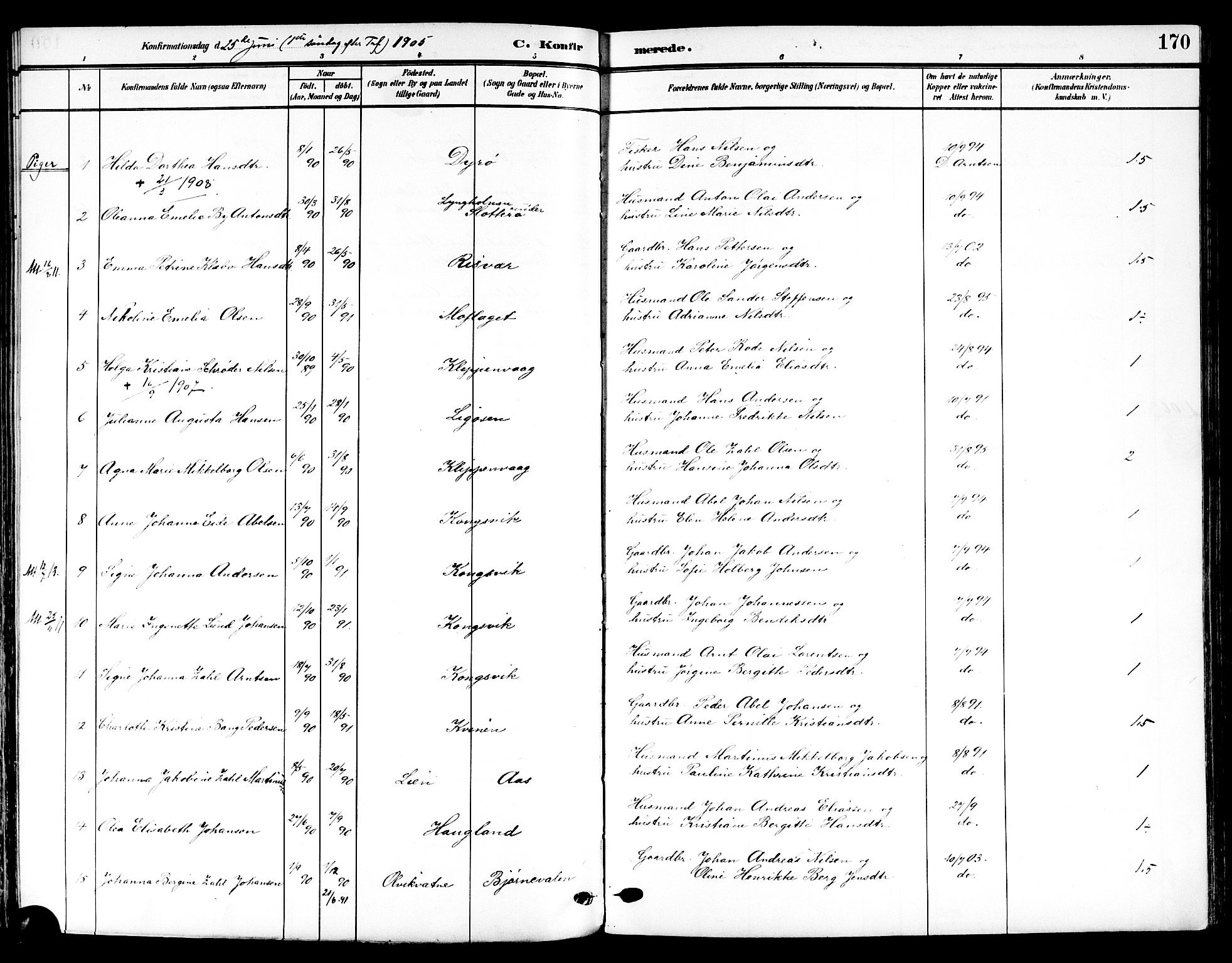 Ministerialprotokoller, klokkerbøker og fødselsregistre - Nordland, AV/SAT-A-1459/839/L0569: Parish register (official) no. 839A06, 1903-1922, p. 170