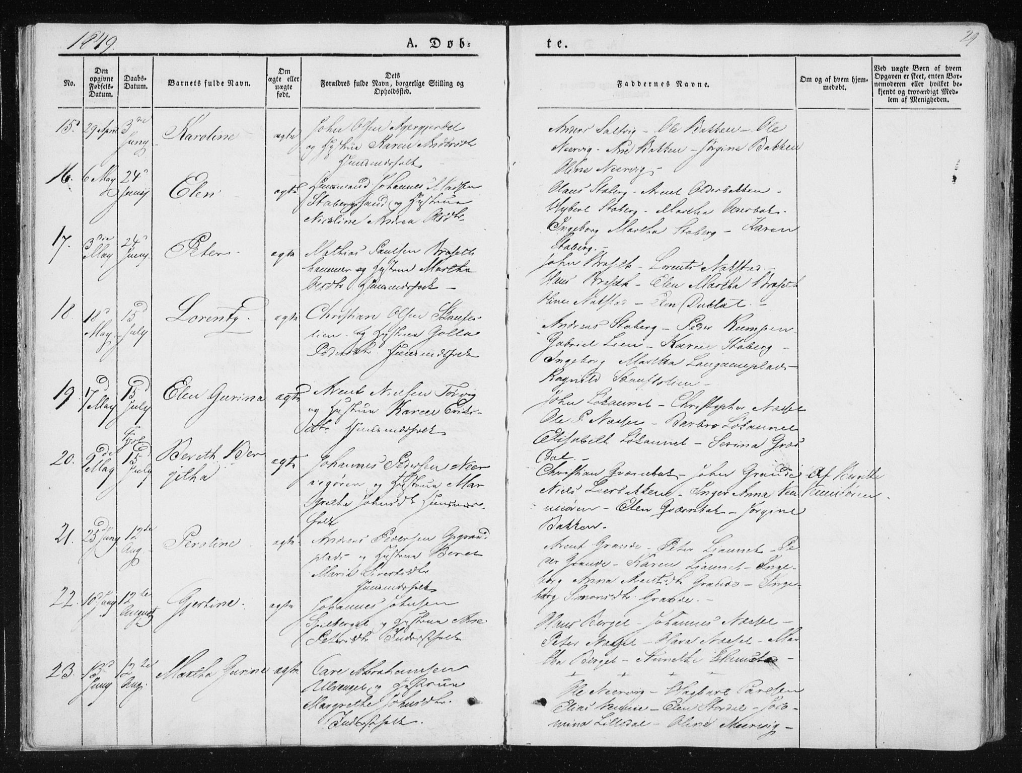 Ministerialprotokoller, klokkerbøker og fødselsregistre - Nord-Trøndelag, AV/SAT-A-1458/733/L0323: Parish register (official) no. 733A02, 1843-1870, p. 29