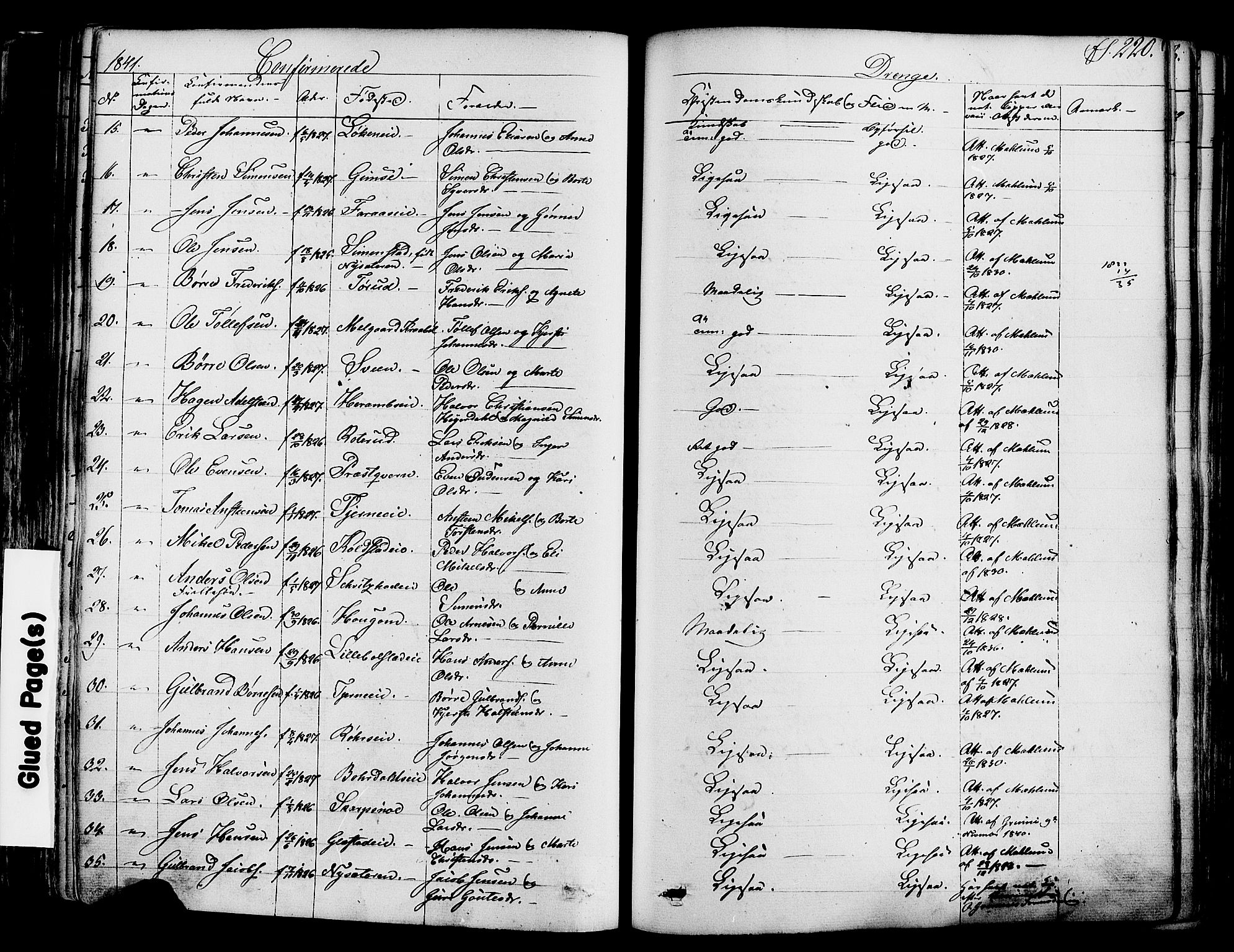 Ringsaker prestekontor, AV/SAH-PREST-014/K/Ka/L0008: Parish register (official) no. 8, 1837-1850, p. 220