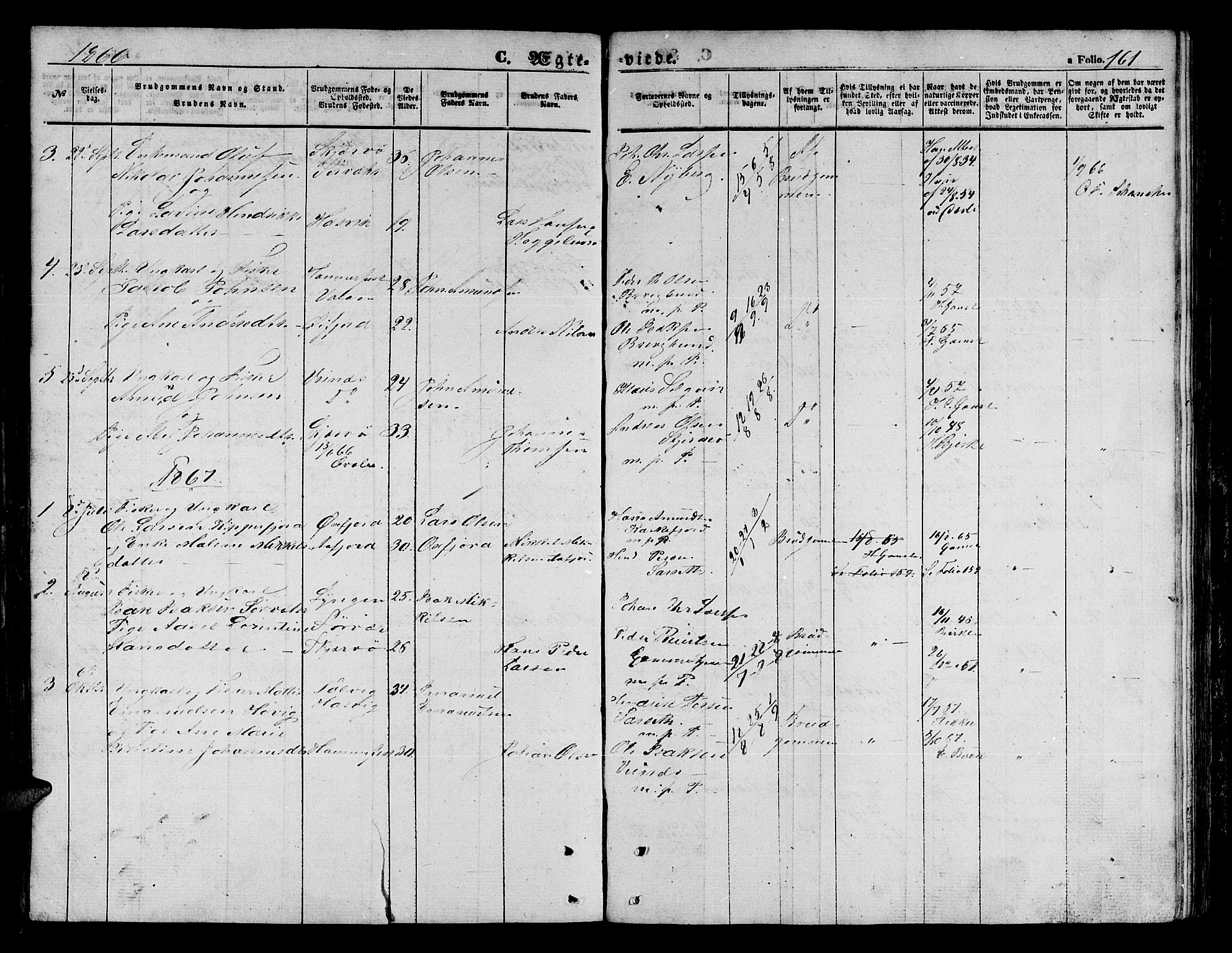 Loppa sokneprestkontor, AV/SATØ-S-1339/H/Hb/L0003klokker: Parish register (copy) no. 3, 1853-1880, p. 161