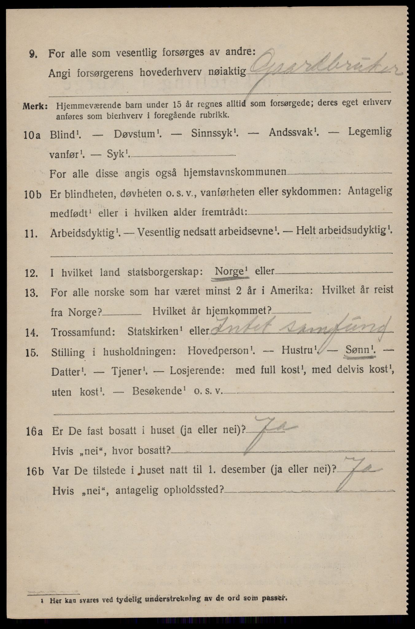 SAST, 1920 census for Håland, 1920, p. 4520