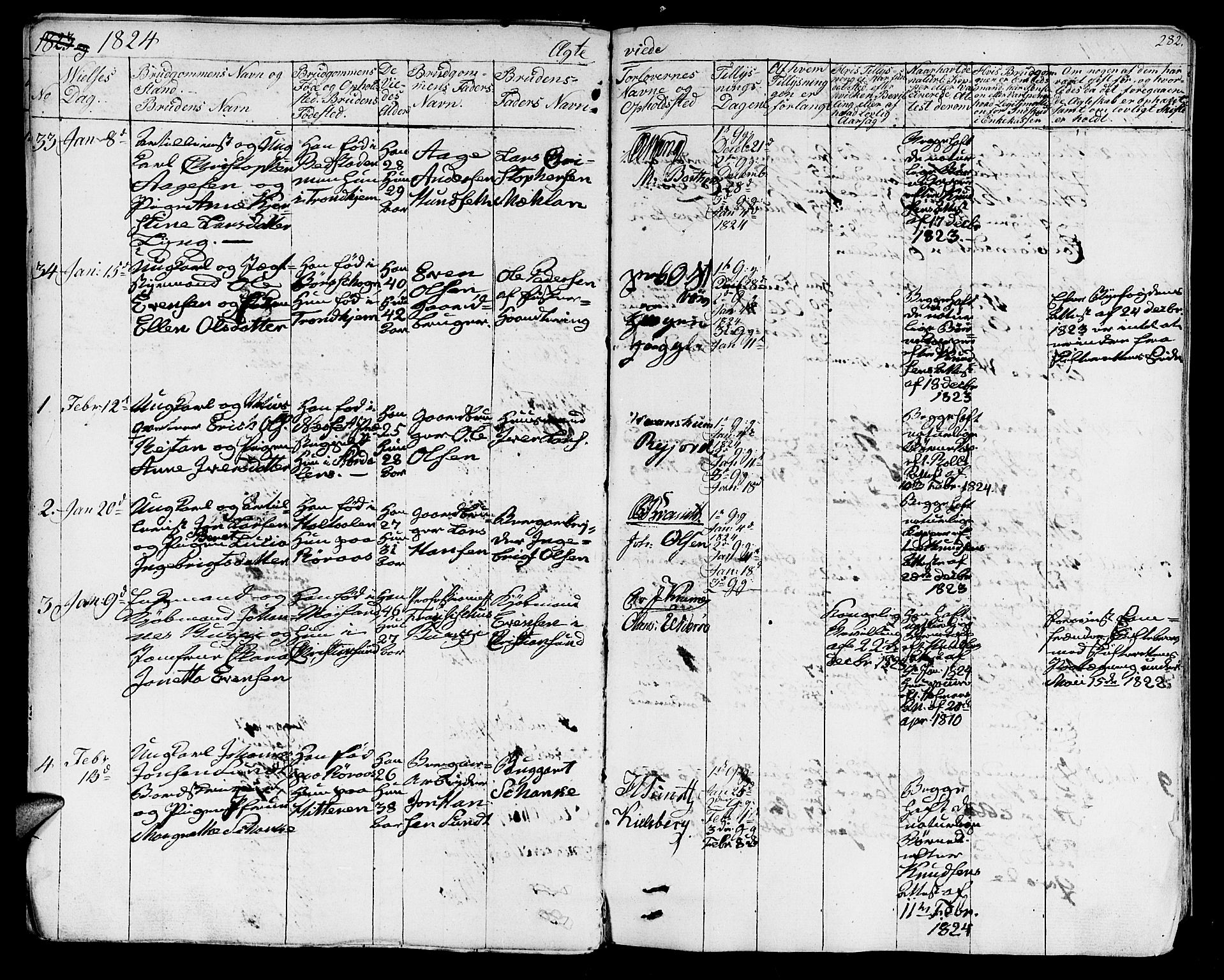 Ministerialprotokoller, klokkerbøker og fødselsregistre - Sør-Trøndelag, SAT/A-1456/602/L0109: Parish register (official) no. 602A07, 1821-1840, p. 282