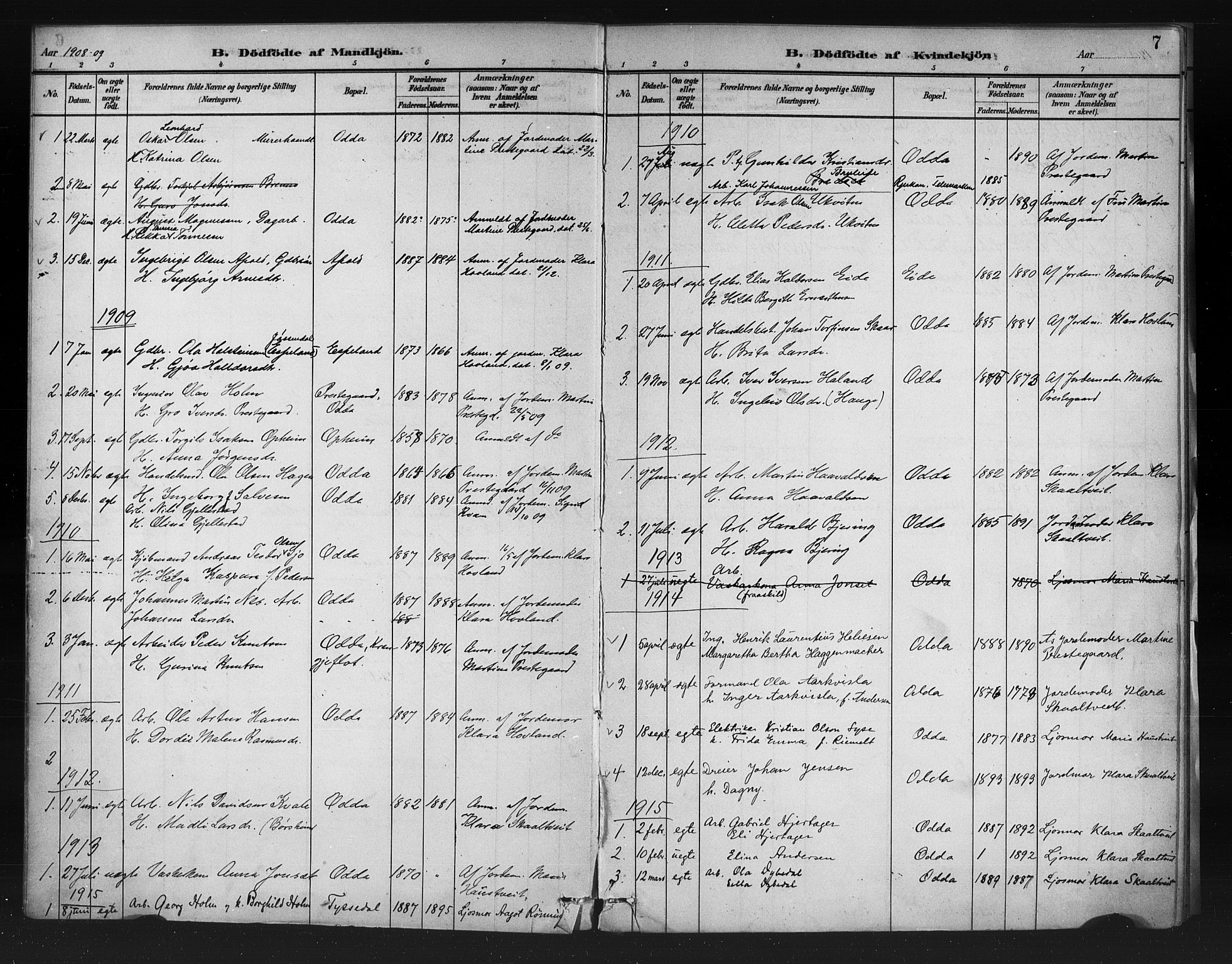 Odda Sokneprestembete, AV/SAB-A-77201/H/Haa: Parish register (official) no. A 1, 1883-1919, p. 7