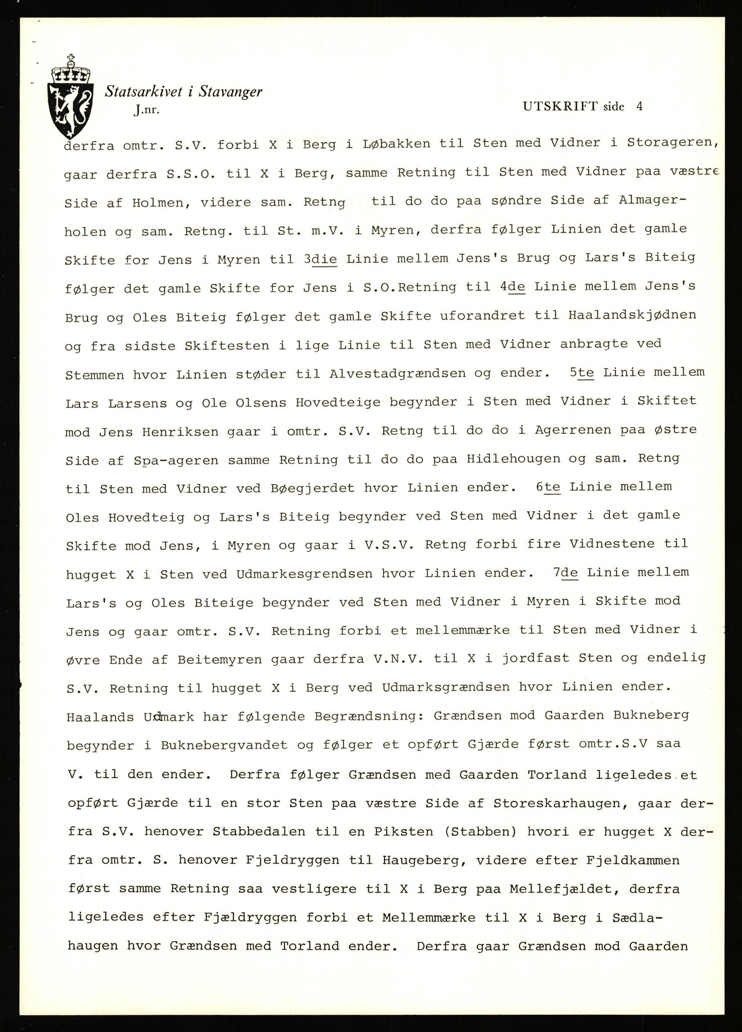 Statsarkivet i Stavanger, AV/SAST-A-101971/03/Y/Yj/L0042: Avskrifter sortert etter gårdsnavn: Høle - Håland vestre, 1750-1930, p. 377