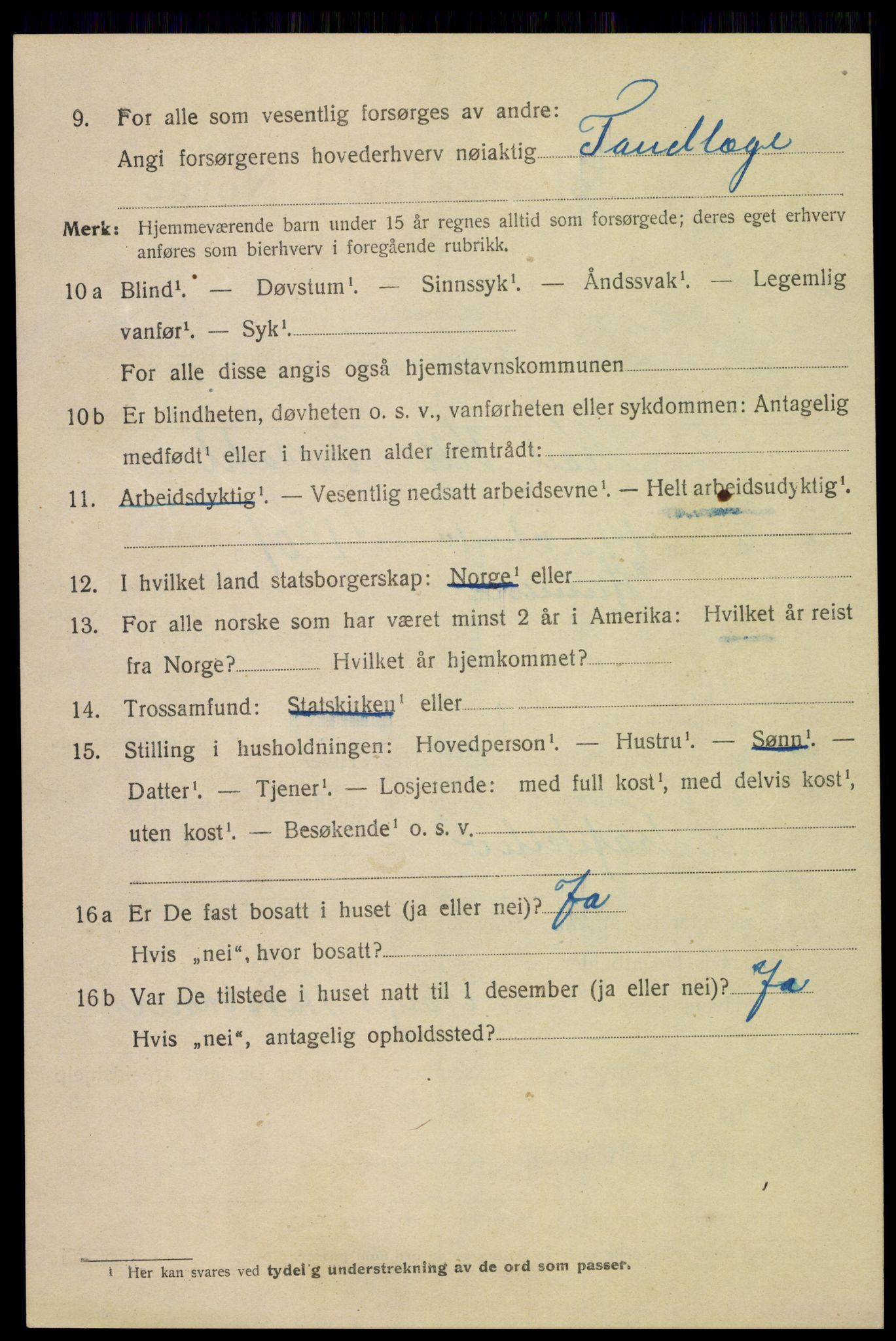 SAH, 1920 census for Hamar, 1920, p. 6084