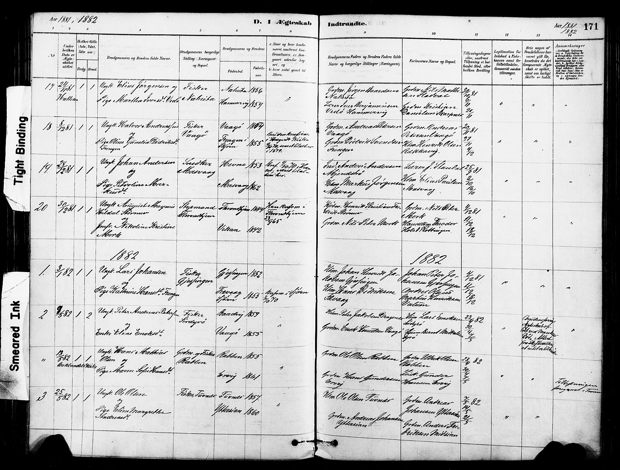 Ministerialprotokoller, klokkerbøker og fødselsregistre - Sør-Trøndelag, SAT/A-1456/640/L0578: Parish register (official) no. 640A03, 1879-1889, p. 171