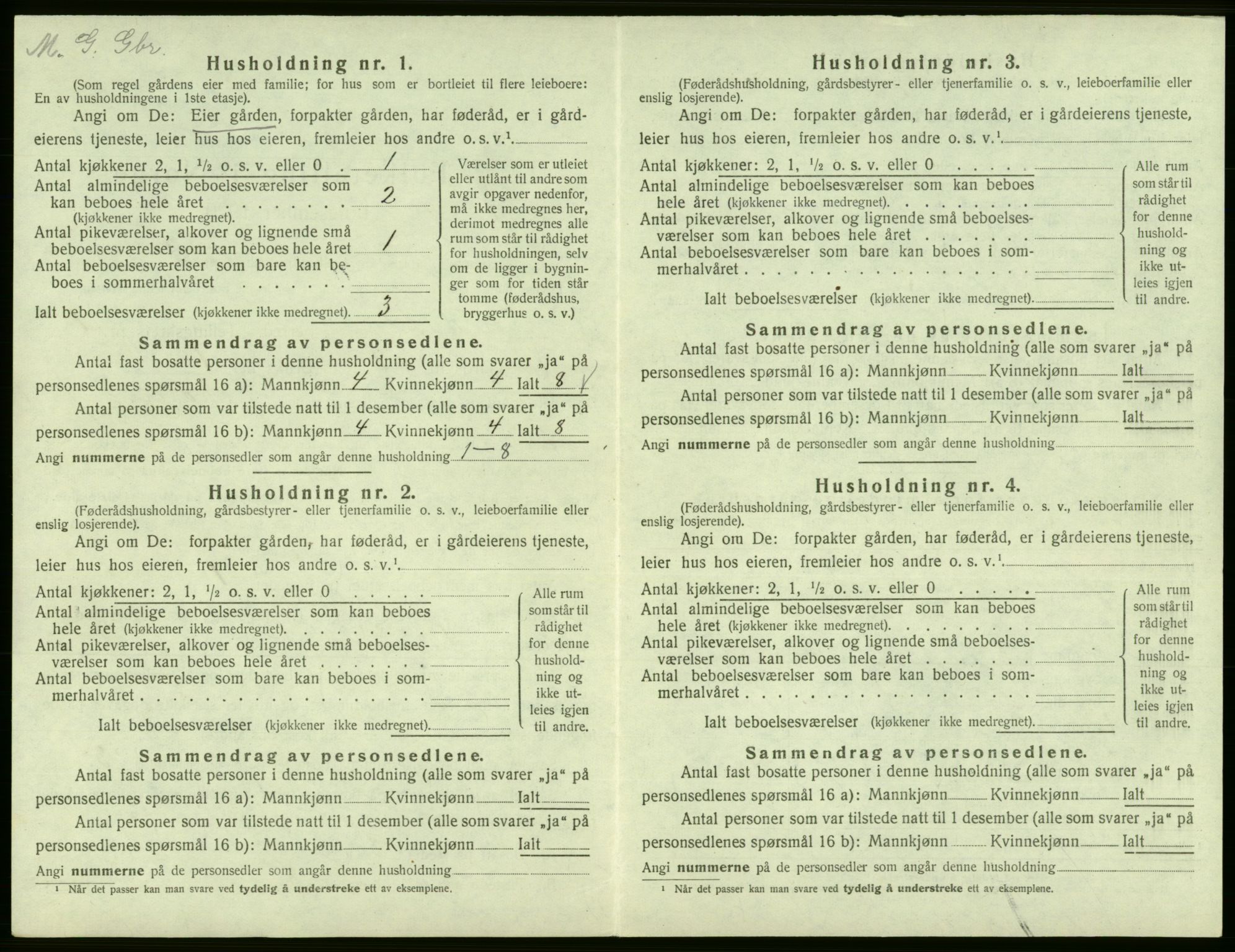 SAB, 1920 census for Jondal, 1920, p. 52