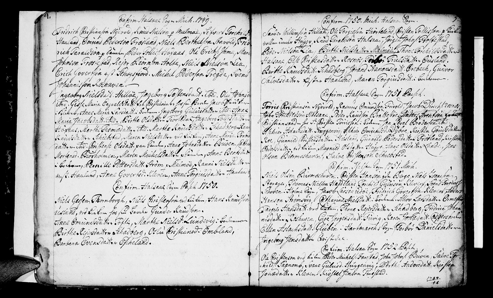 Mandal sokneprestkontor, AV/SAK-1111-0030/F/Fa/Faa/L0004: Parish register (official) no. A 4, 1745-1817, p. 4-5