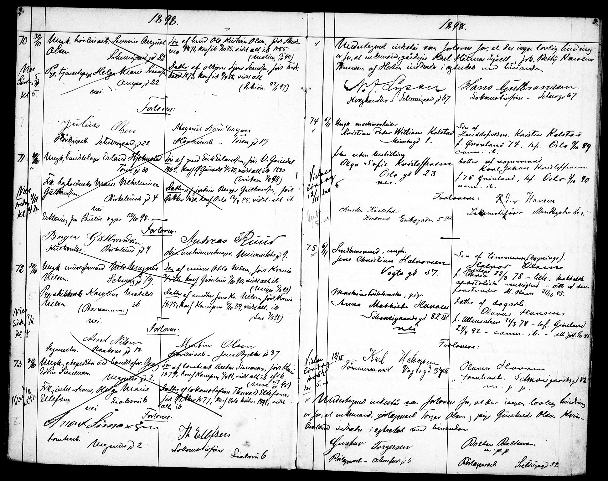 Gamlebyen prestekontor Kirkebøker, SAO/A-10884/H/Ha/L0002: Banns register no. 2, 1898-1916, p. 2-3