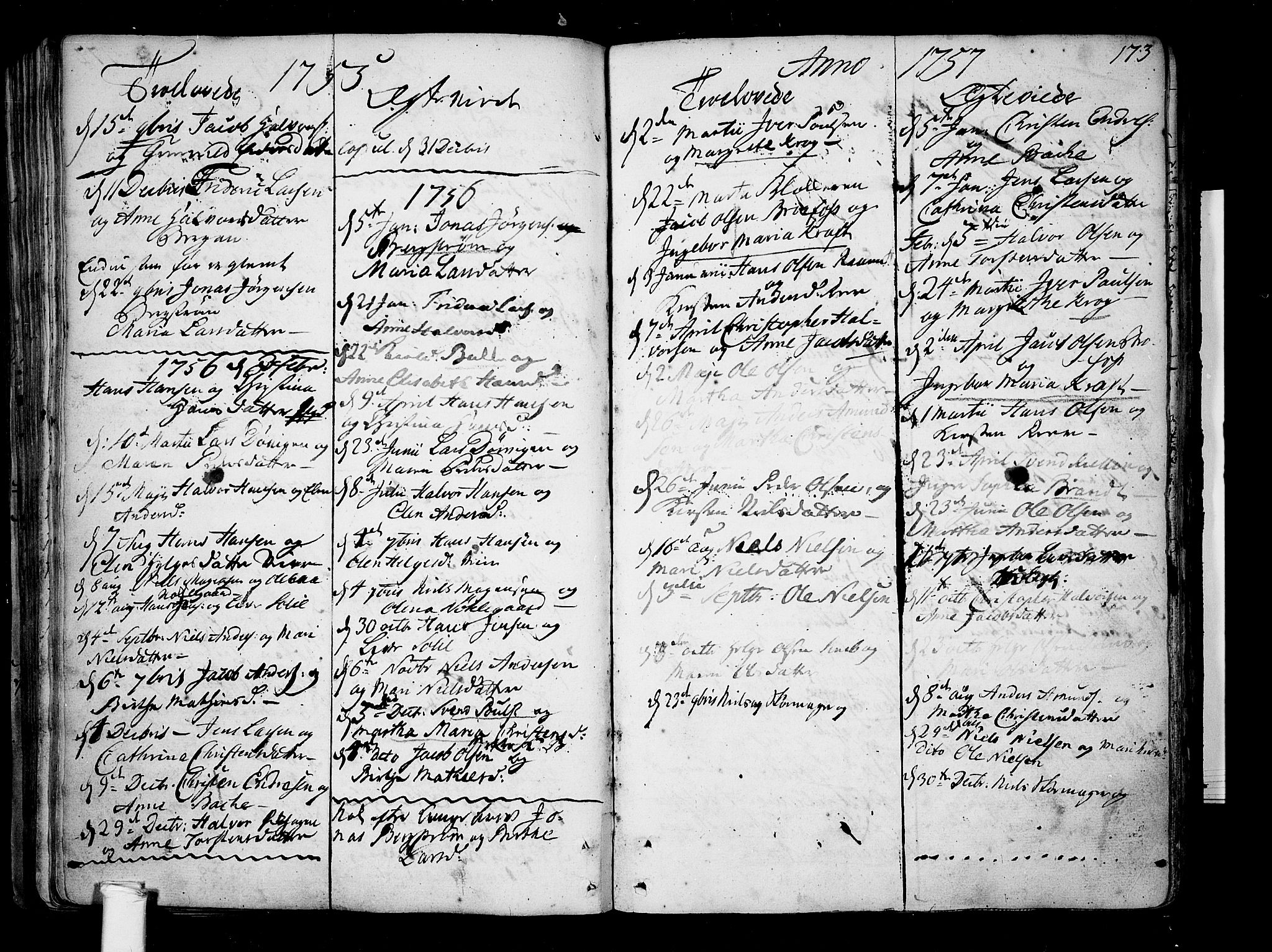 Borre kirkebøker, AV/SAKO-A-338/F/Fa/L0002: Parish register (official) no. I 2, 1752-1806, p. 173