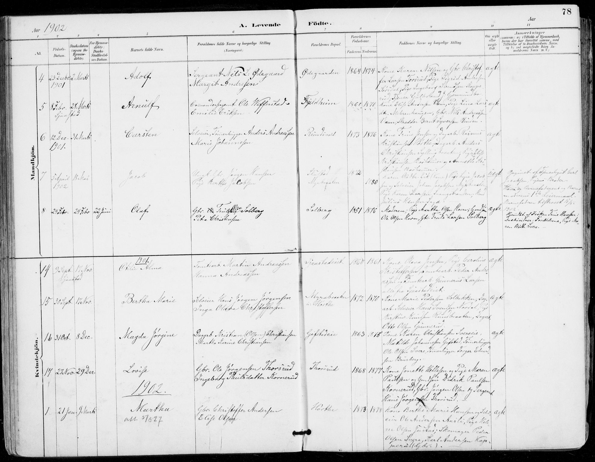 Sylling kirkebøker, AV/SAKO-A-247/F/Fa/L0001: Parish register (official) no. 1, 1883-1910, p. 78