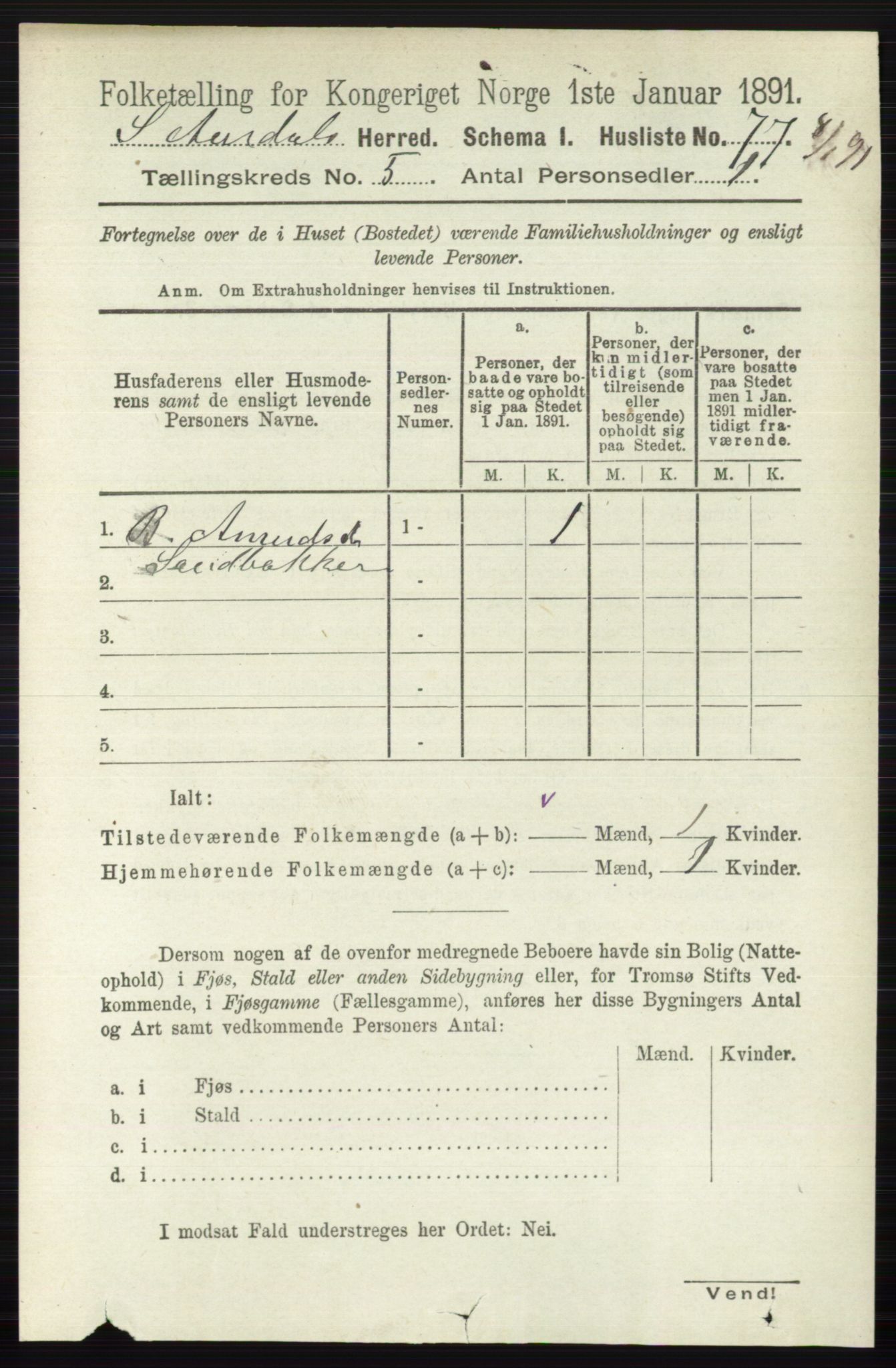 RA, 1891 census for 0540 Sør-Aurdal, 1891, p. 3150