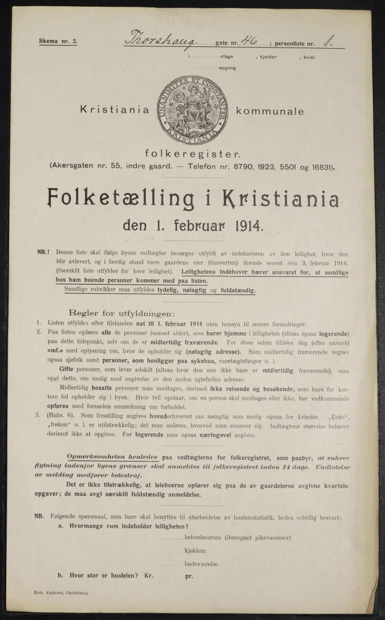 OBA, Municipal Census 1914 for Kristiania, 1914, p. 115823