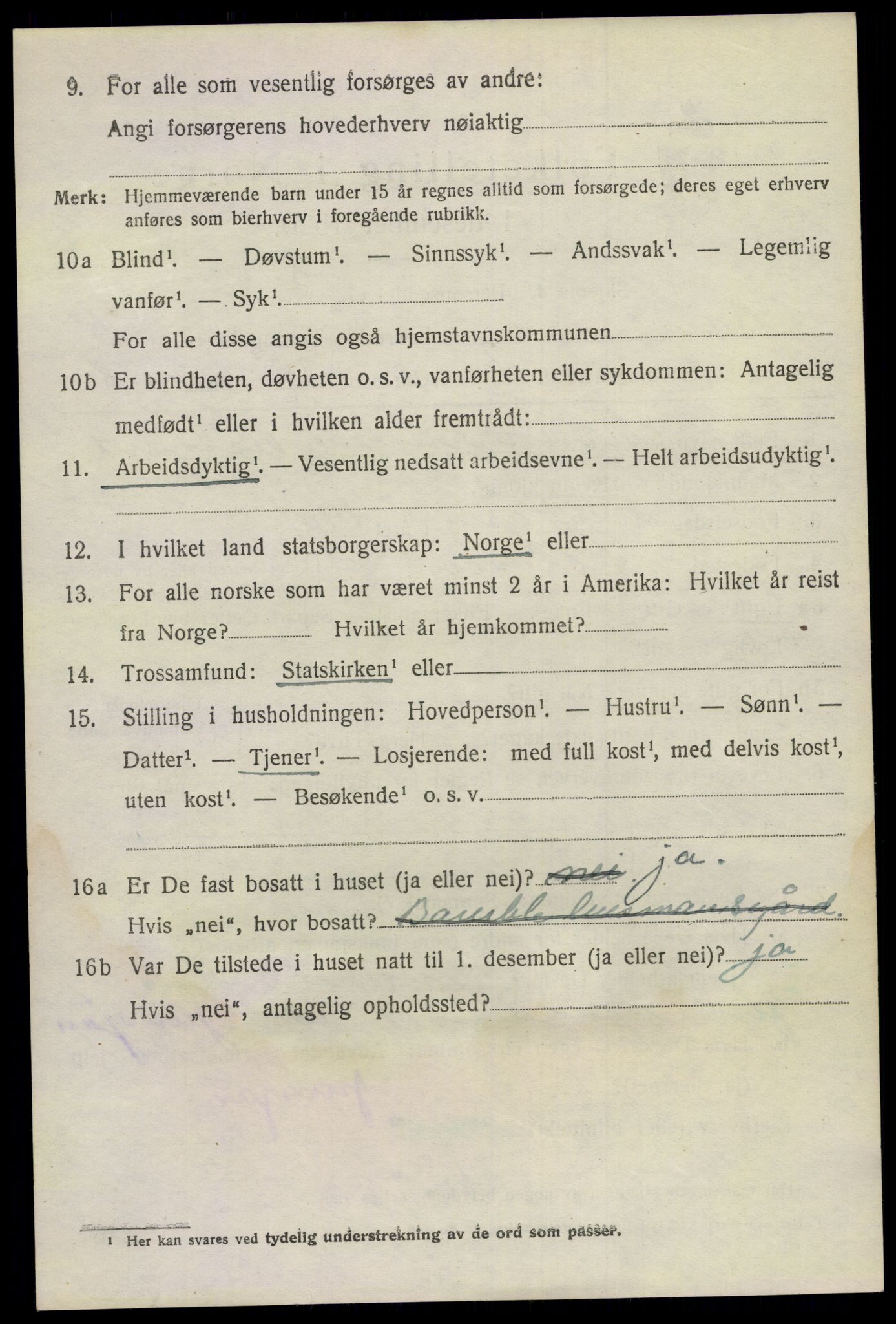 SAKO, 1920 census for Bamble, 1920, p. 4962