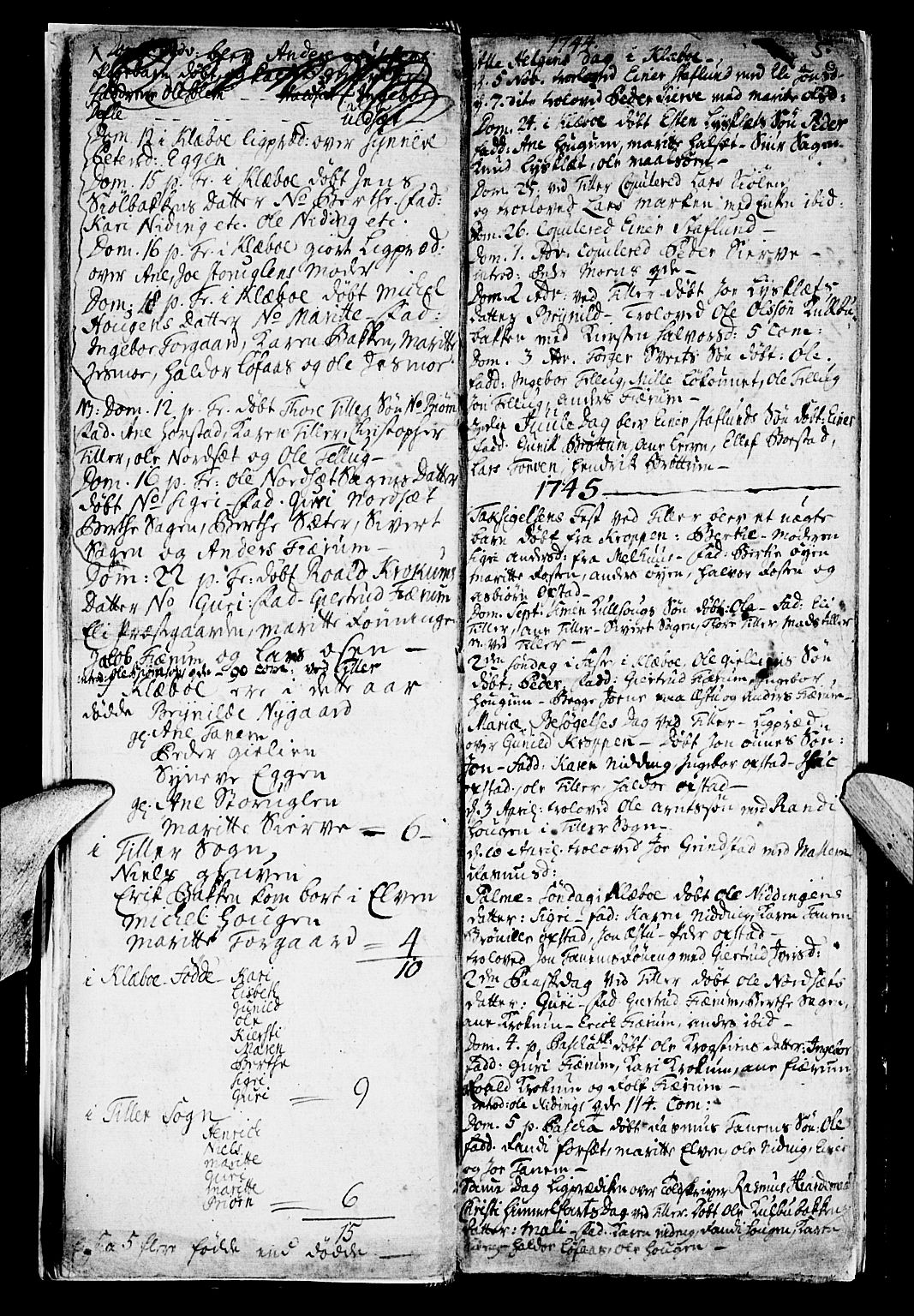 Ministerialprotokoller, klokkerbøker og fødselsregistre - Sør-Trøndelag, SAT/A-1456/618/L0436: Parish register (official) no. 618A01, 1741-1749, p. 5