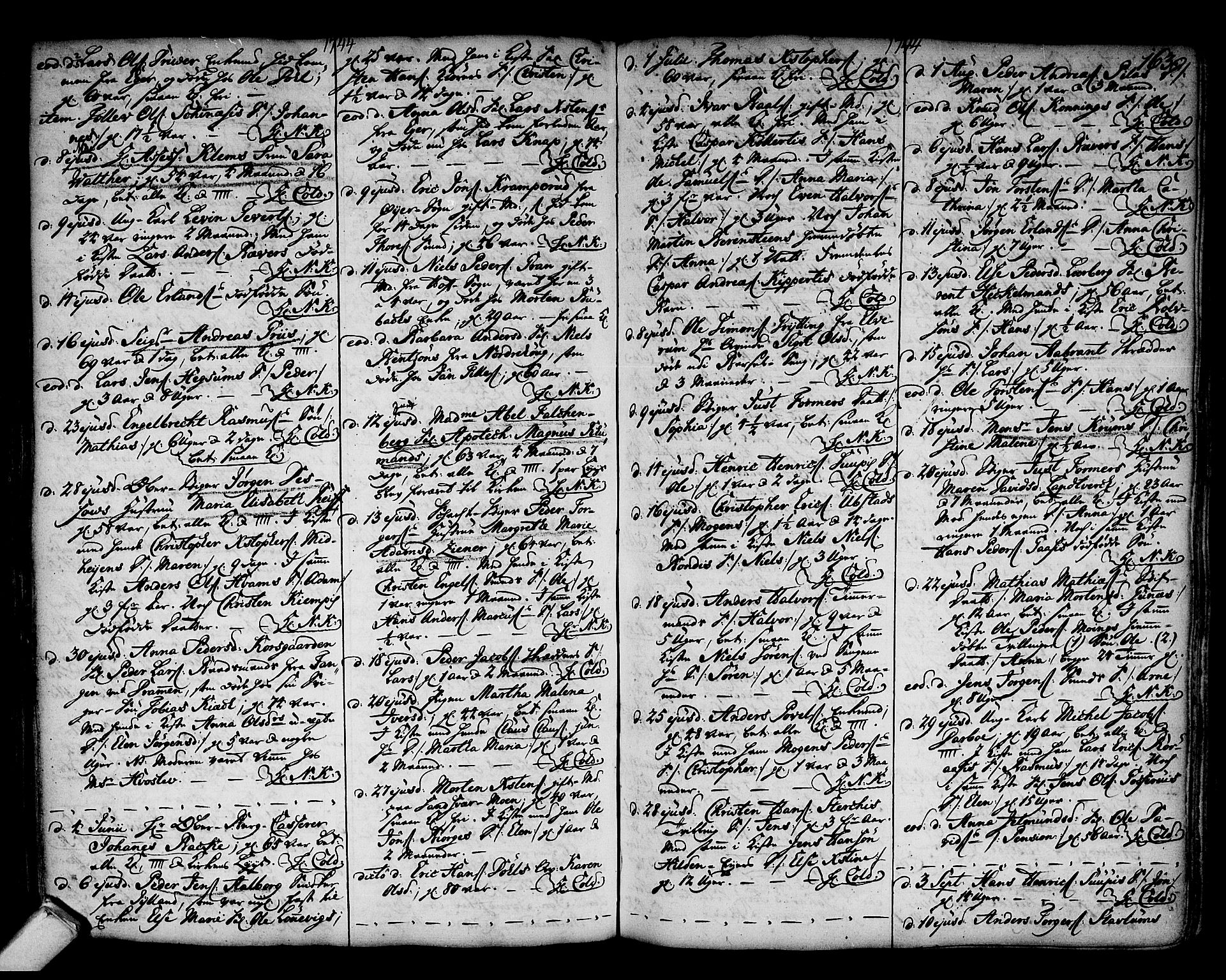 Kongsberg kirkebøker, SAKO/A-22/F/Fa/L0003: Parish register (official) no. I 3, 1744-1755, p. 163