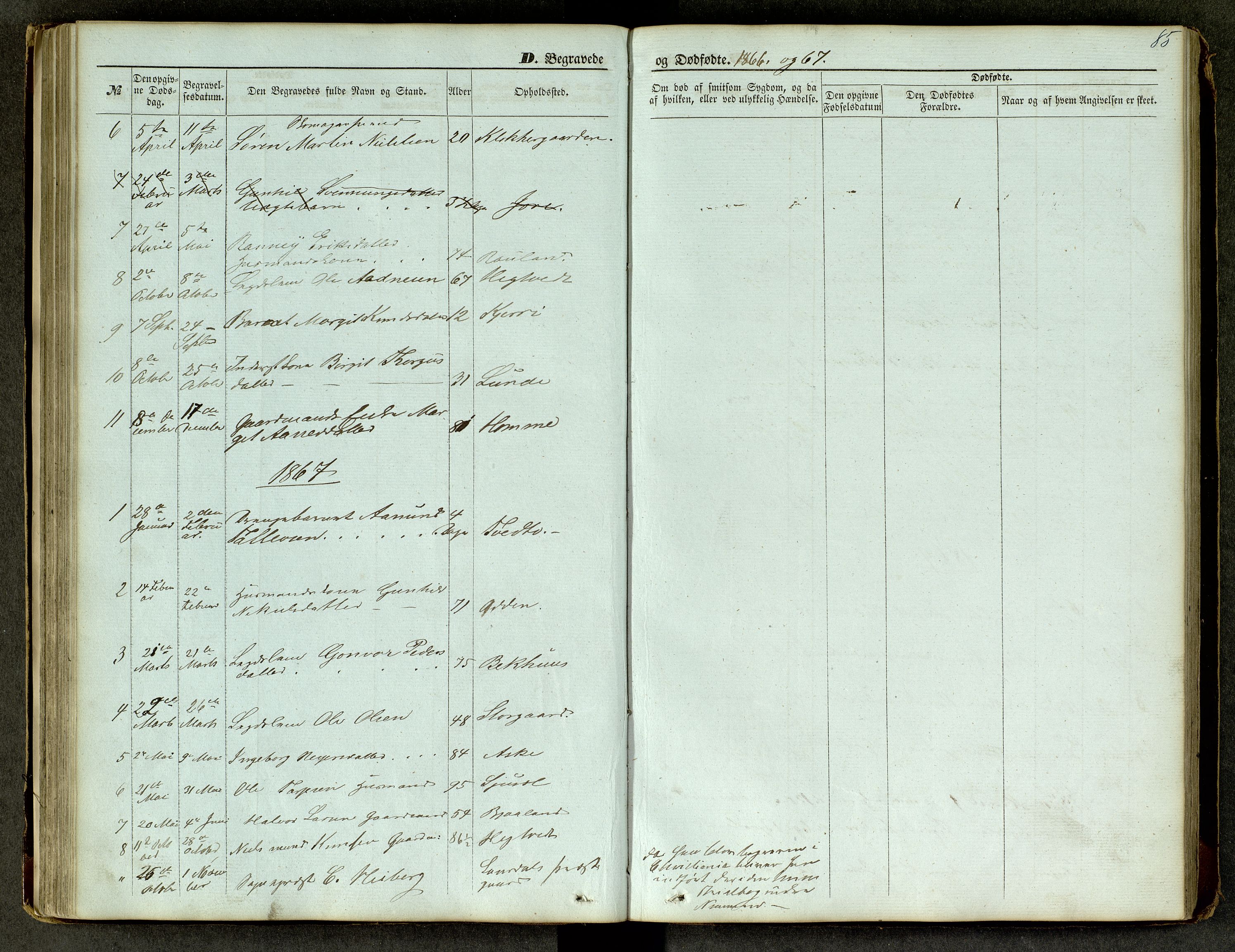 Lårdal kirkebøker, SAKO/A-284/G/Ga/L0002: Parish register (copy) no. I 2, 1861-1890, p. 85