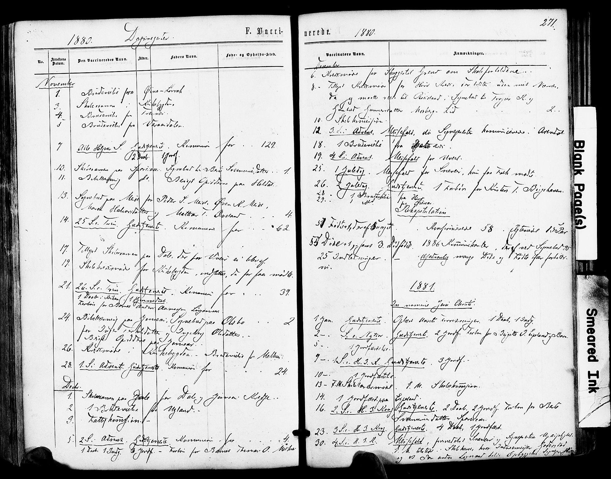 Froland sokneprestkontor, SAK/1111-0013/F/Fa/L0003: Parish register (official) no. A 3, 1864-1881, p. 271