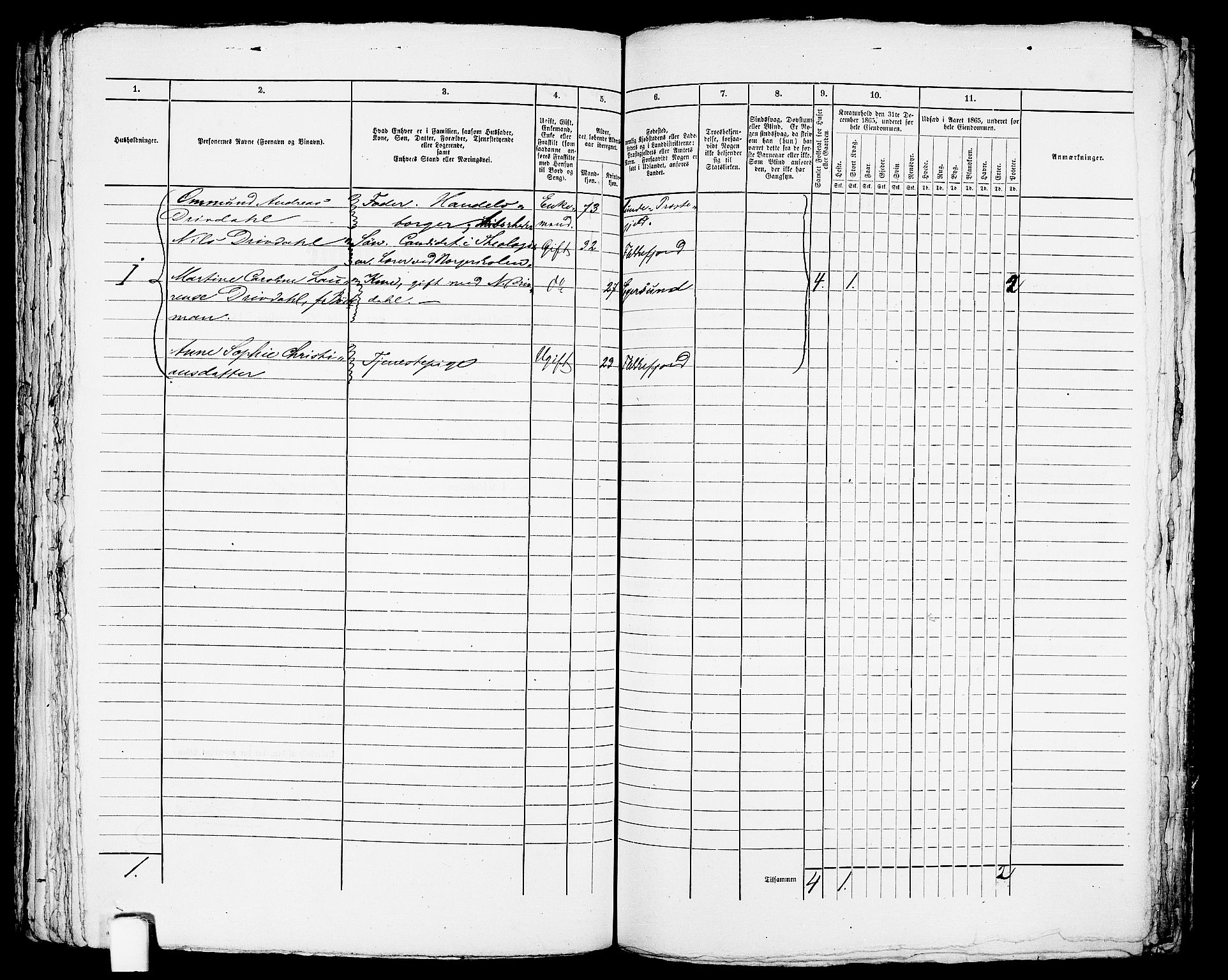 RA, 1865 census for Flekkefjord/Flekkefjord, 1865, p. 297