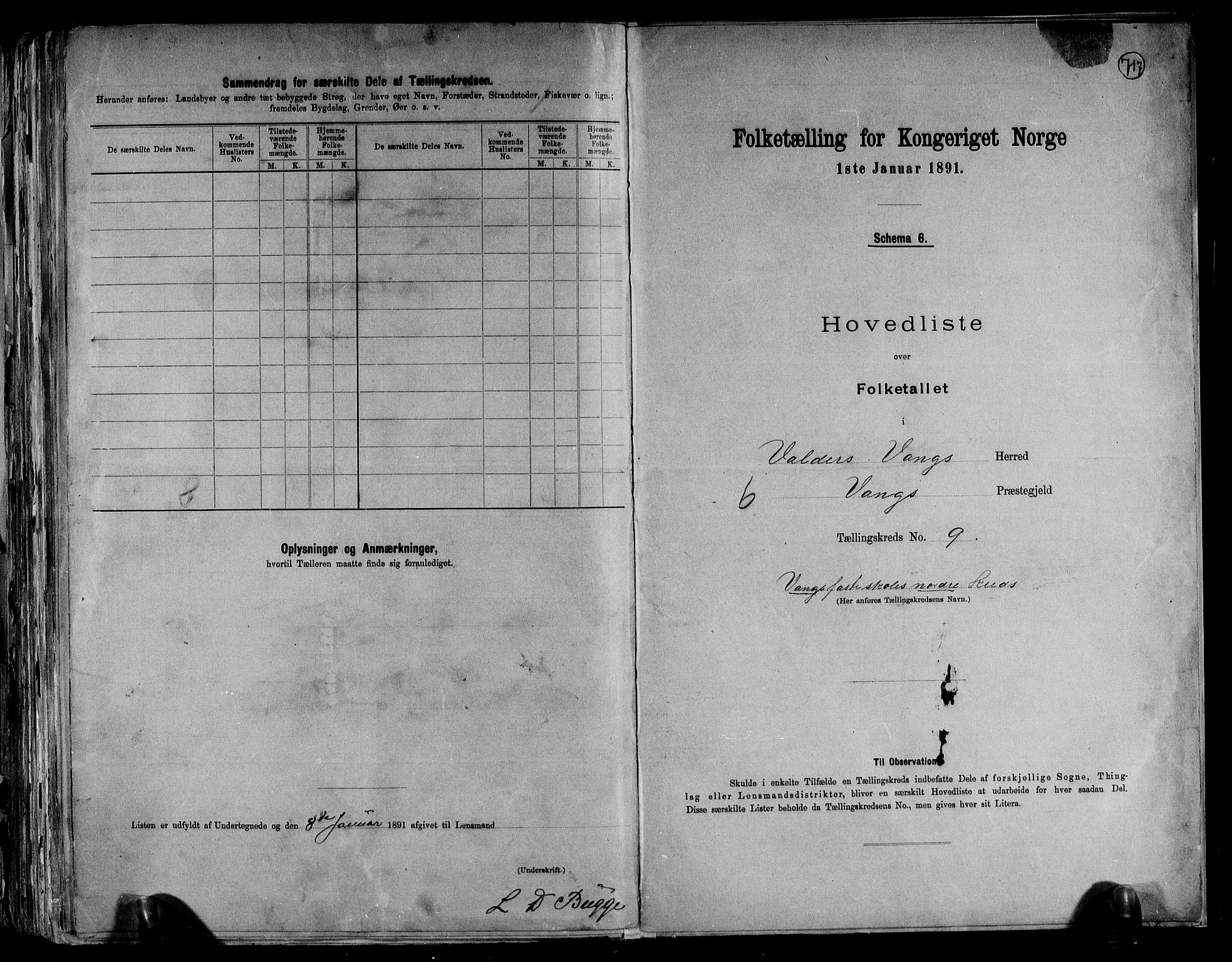 RA, 1891 census for 0545 Vang, 1891, p. 21