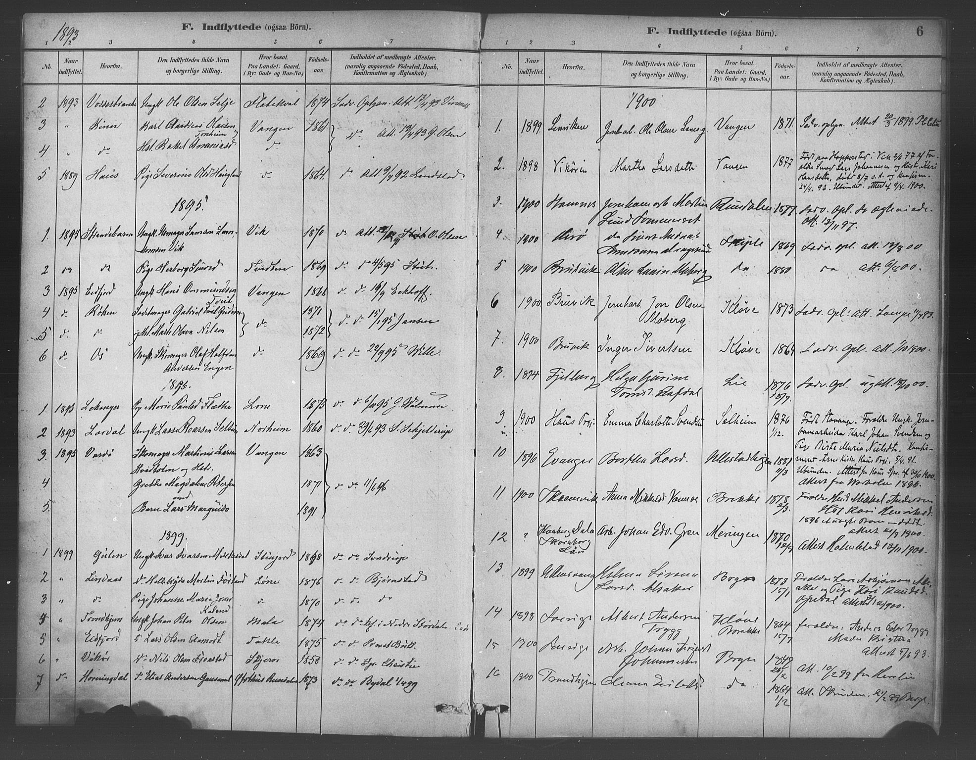 Voss sokneprestembete, AV/SAB-A-79001/H/Haa: Parish register (official) no. E 1, 1887-1928, p. 6