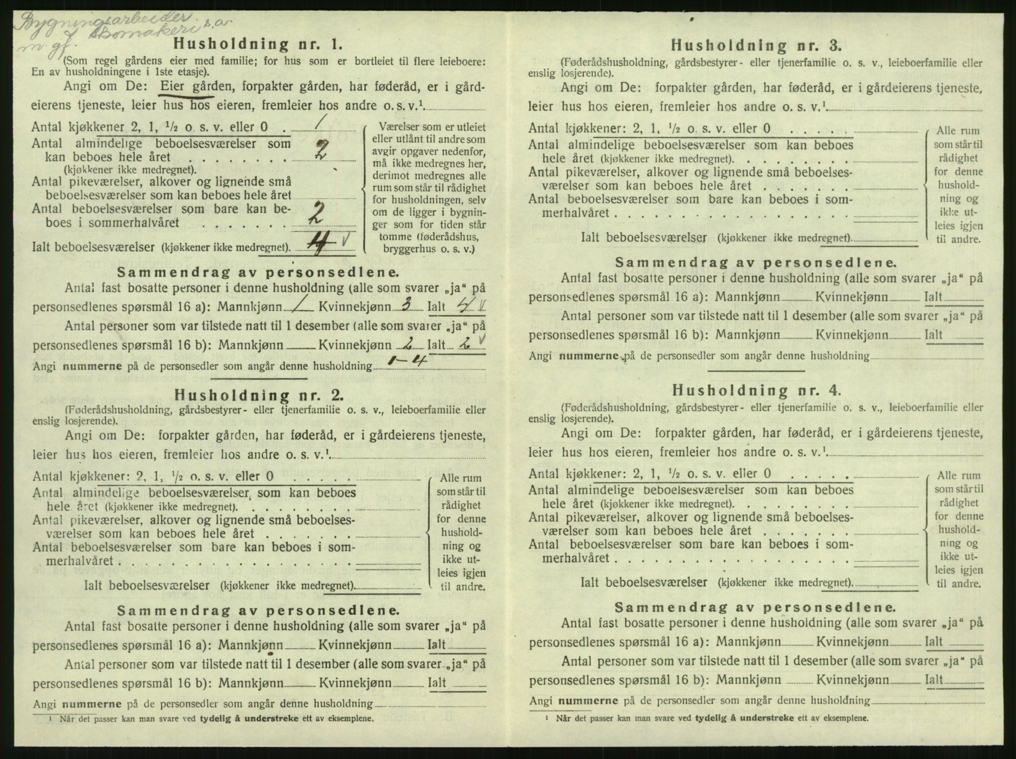 SAT, 1920 census for Velfjord, 1920, p. 318