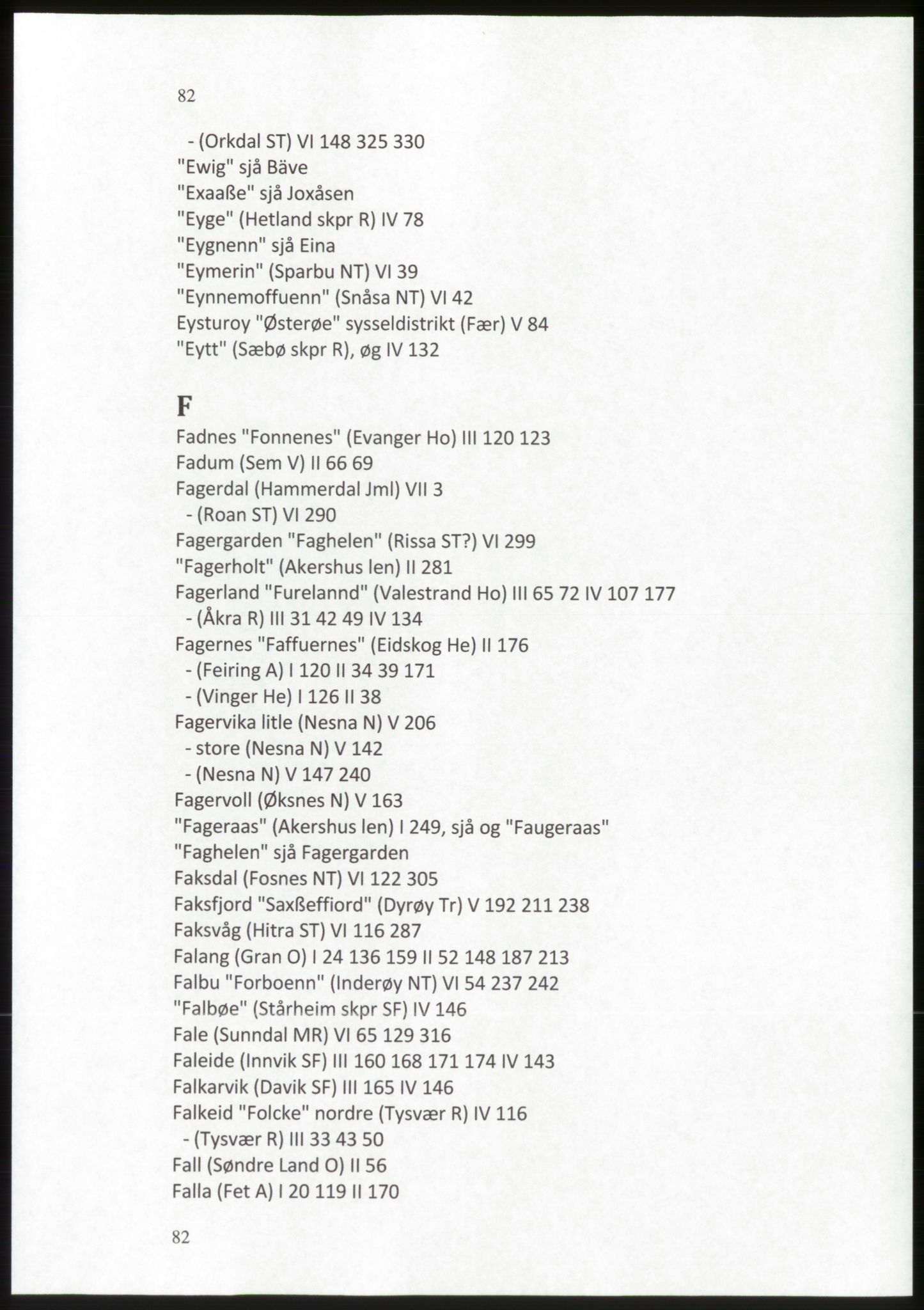 Publikasjoner utgitt av Arkivverket, PUBL/PUBL-001/C/0009: Stedsnavnregister, 1548-1567, p. 82